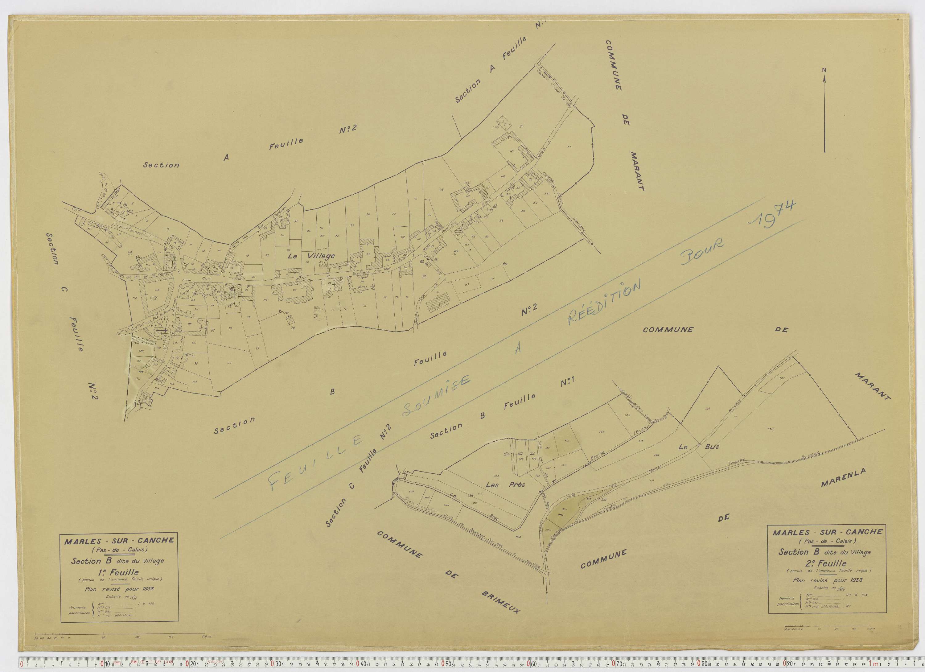 Marles-sur-Canche - Section B, feuille 1.