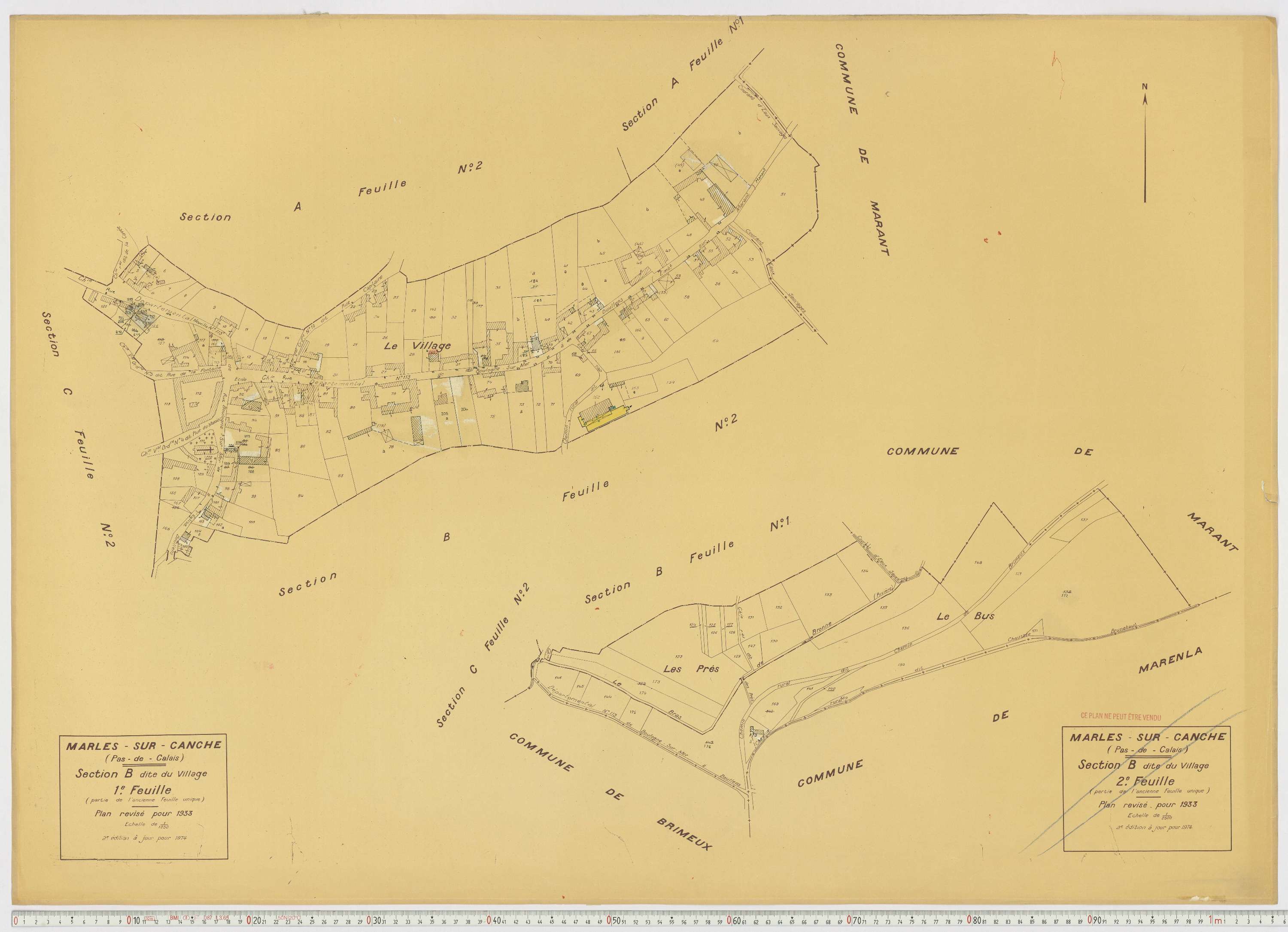 Marles-sur-Canche - Section B, feuille 1.