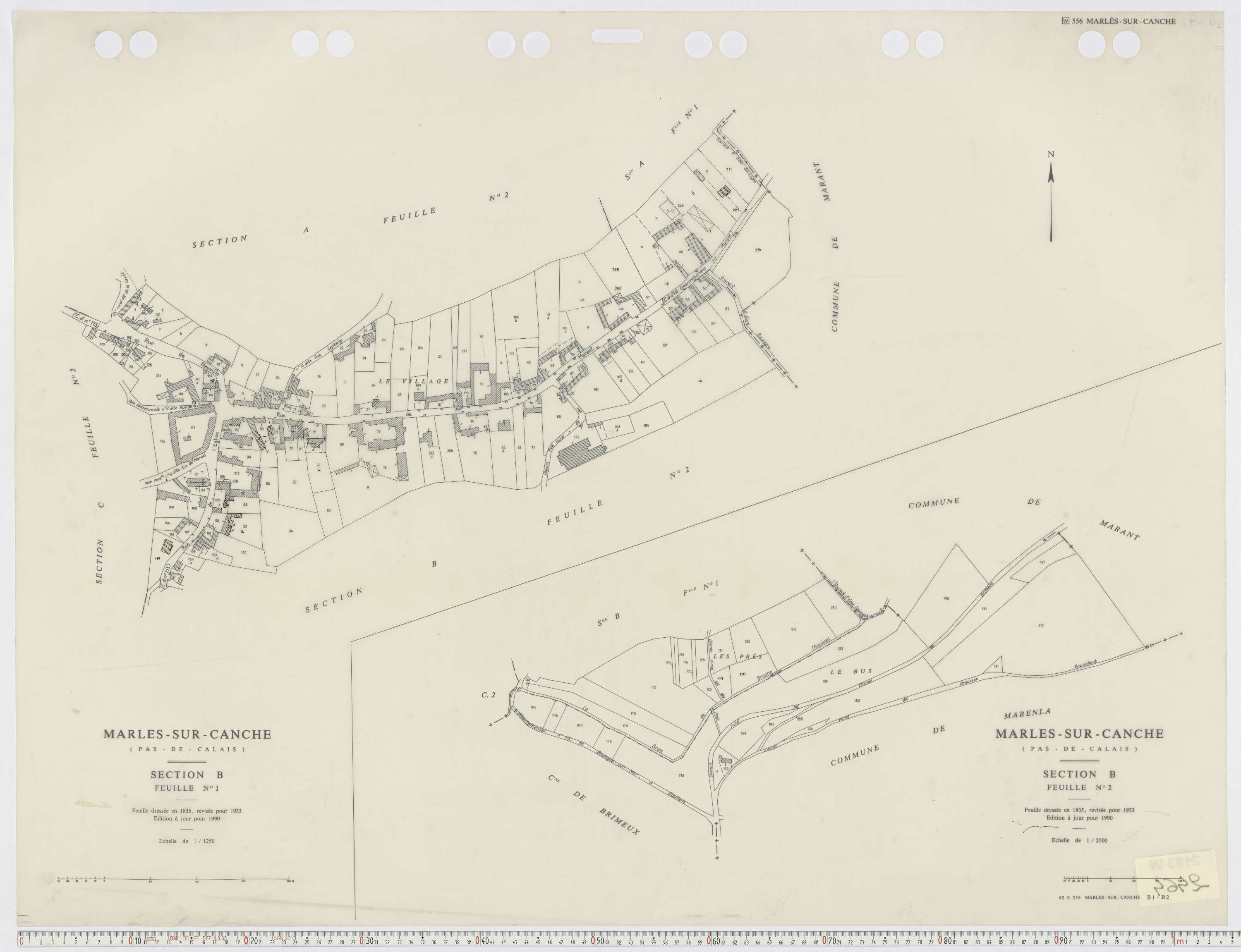 Marles-sur-Canche - Section B, feuille 1.