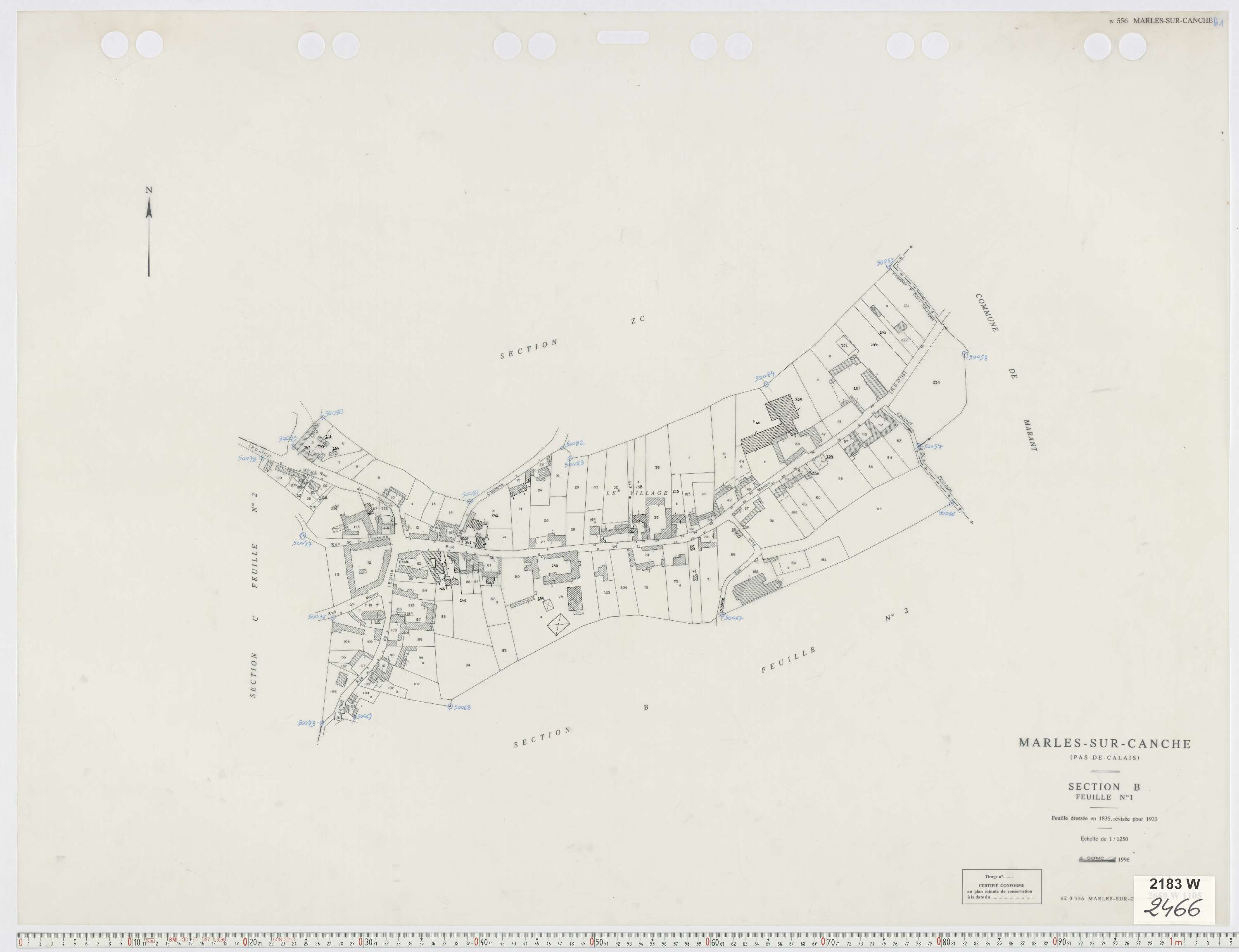Marles-sur-Canche - Section B, feuille 1.