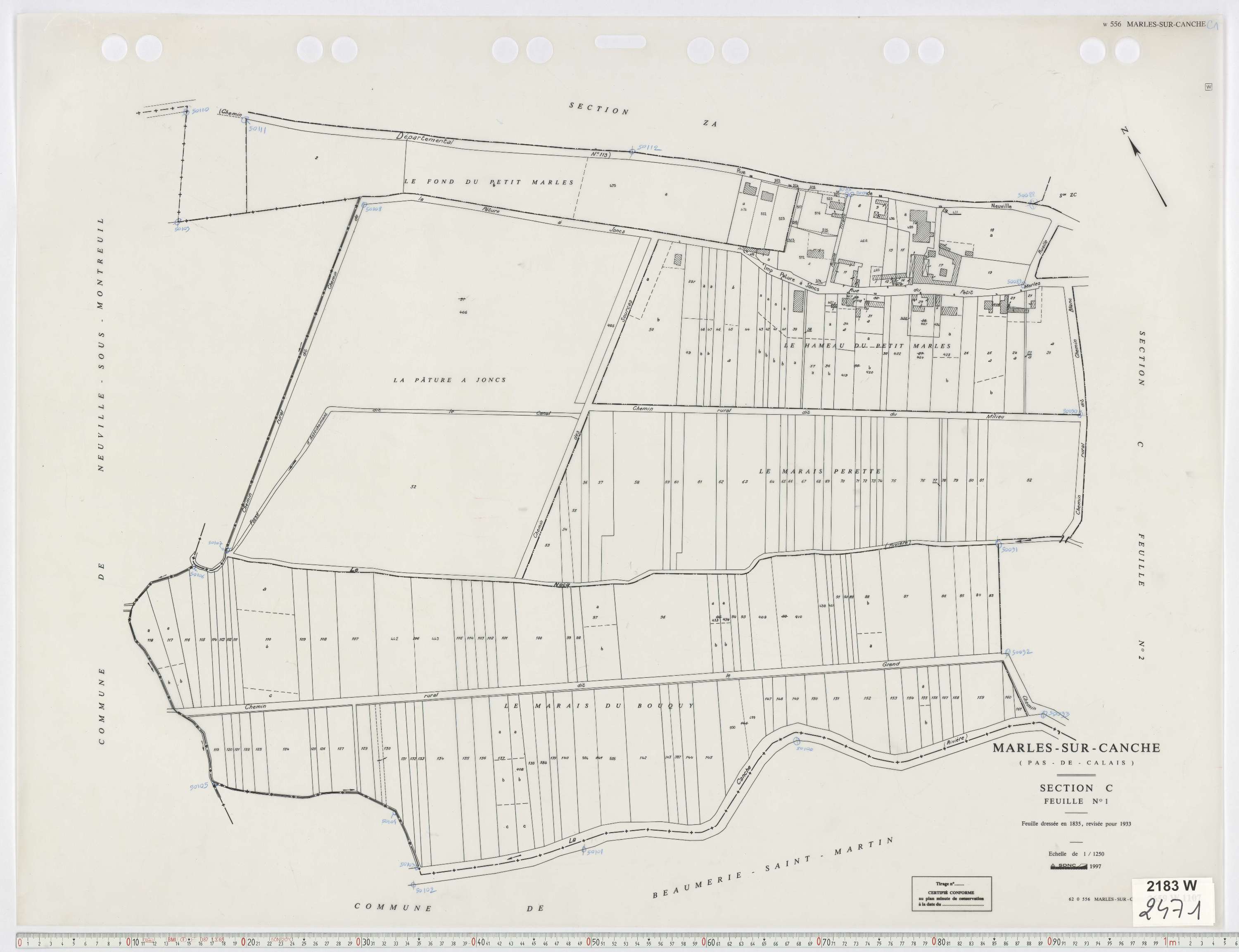Marles-sur-Canche - Section C, feuille 1.