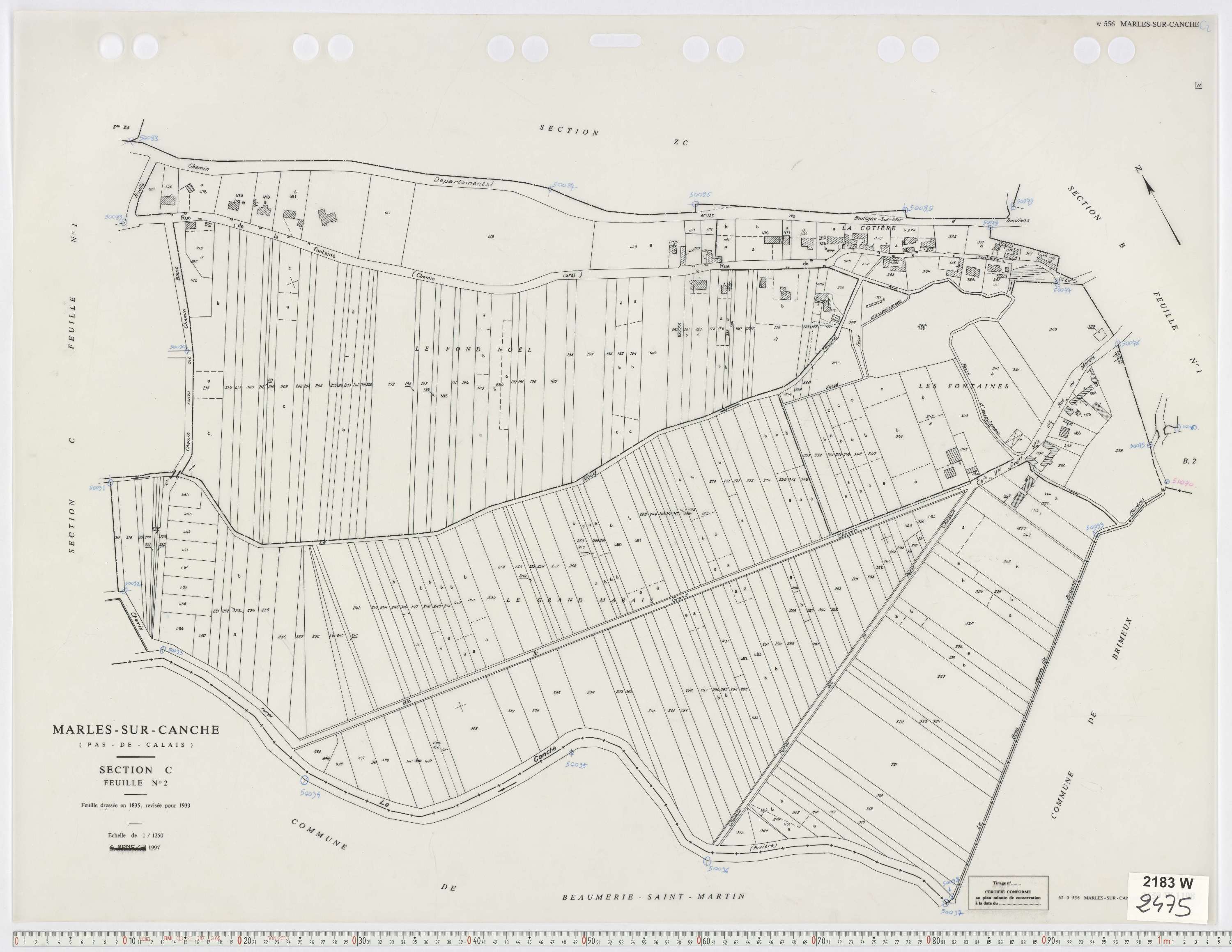 Marles-sur-Canche - Section C, feuille 2.