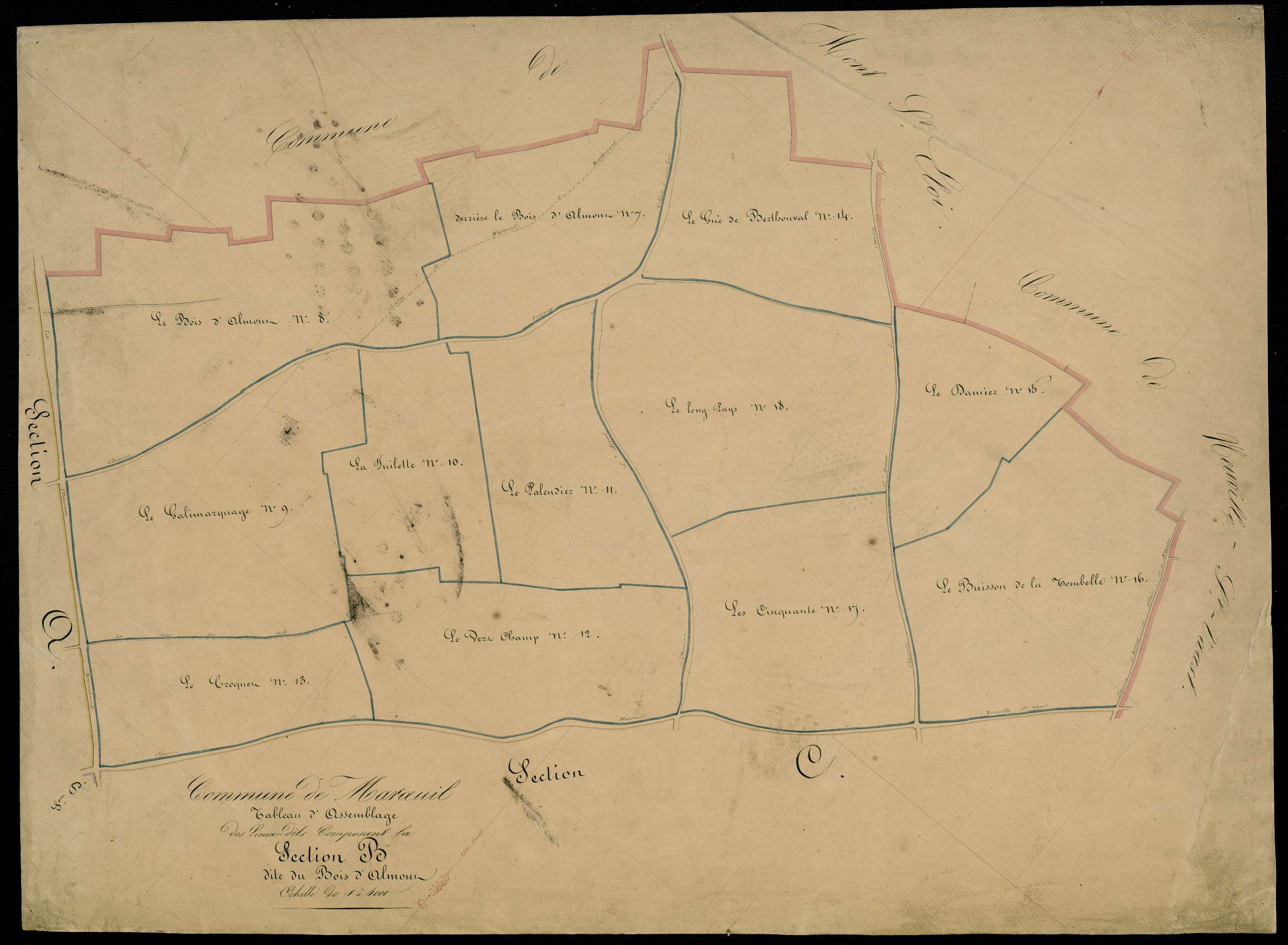 Marœuil - Section B : tableau d'assemblage