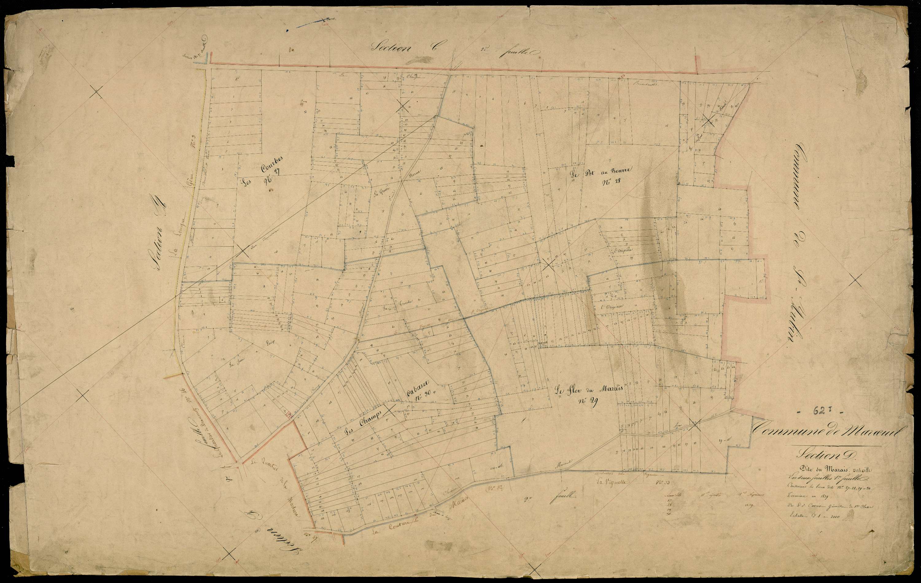 Marœuil - Section D, 1re feuille
