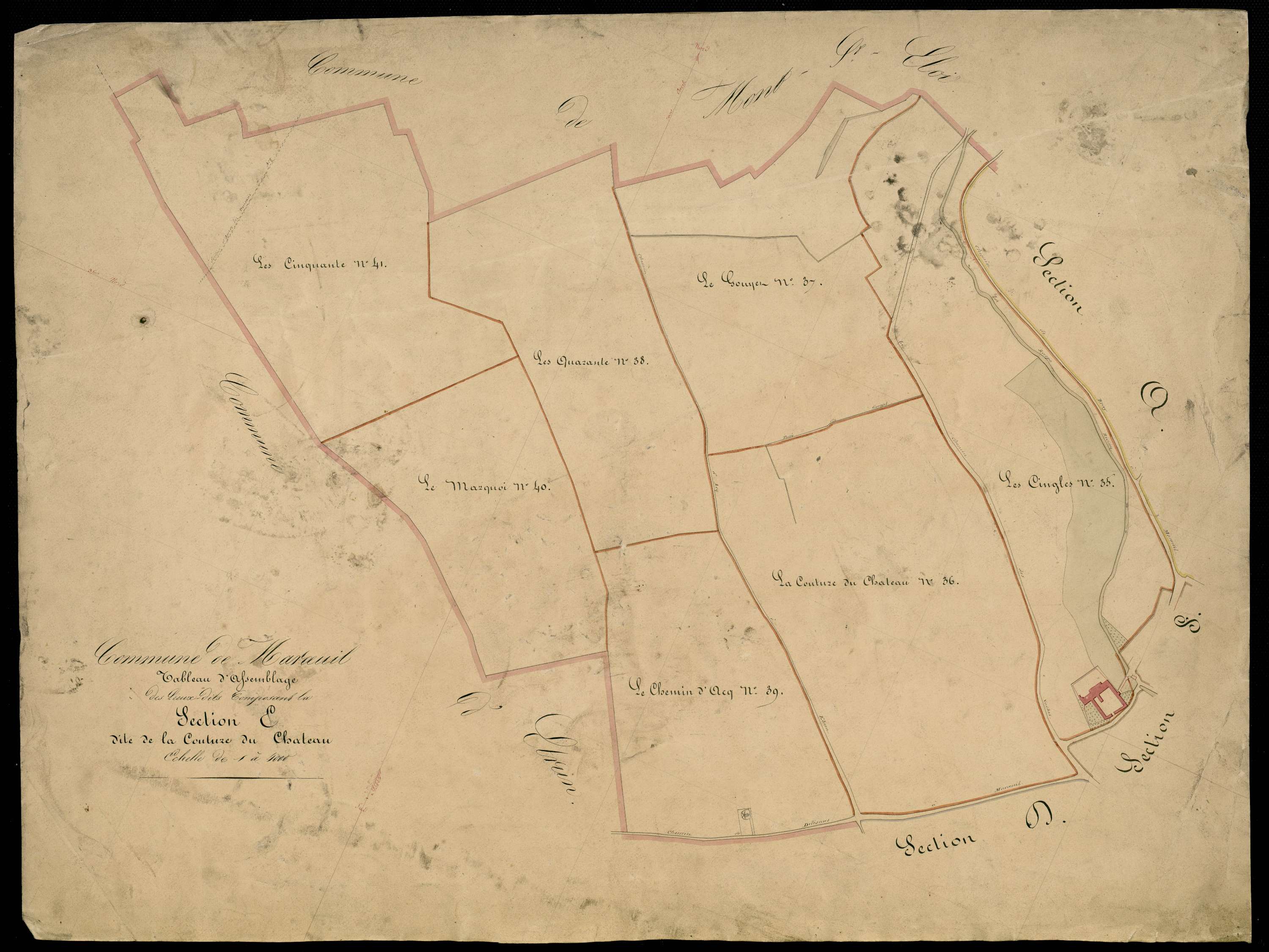 Marœuil - Section E : tableau d'assemblage