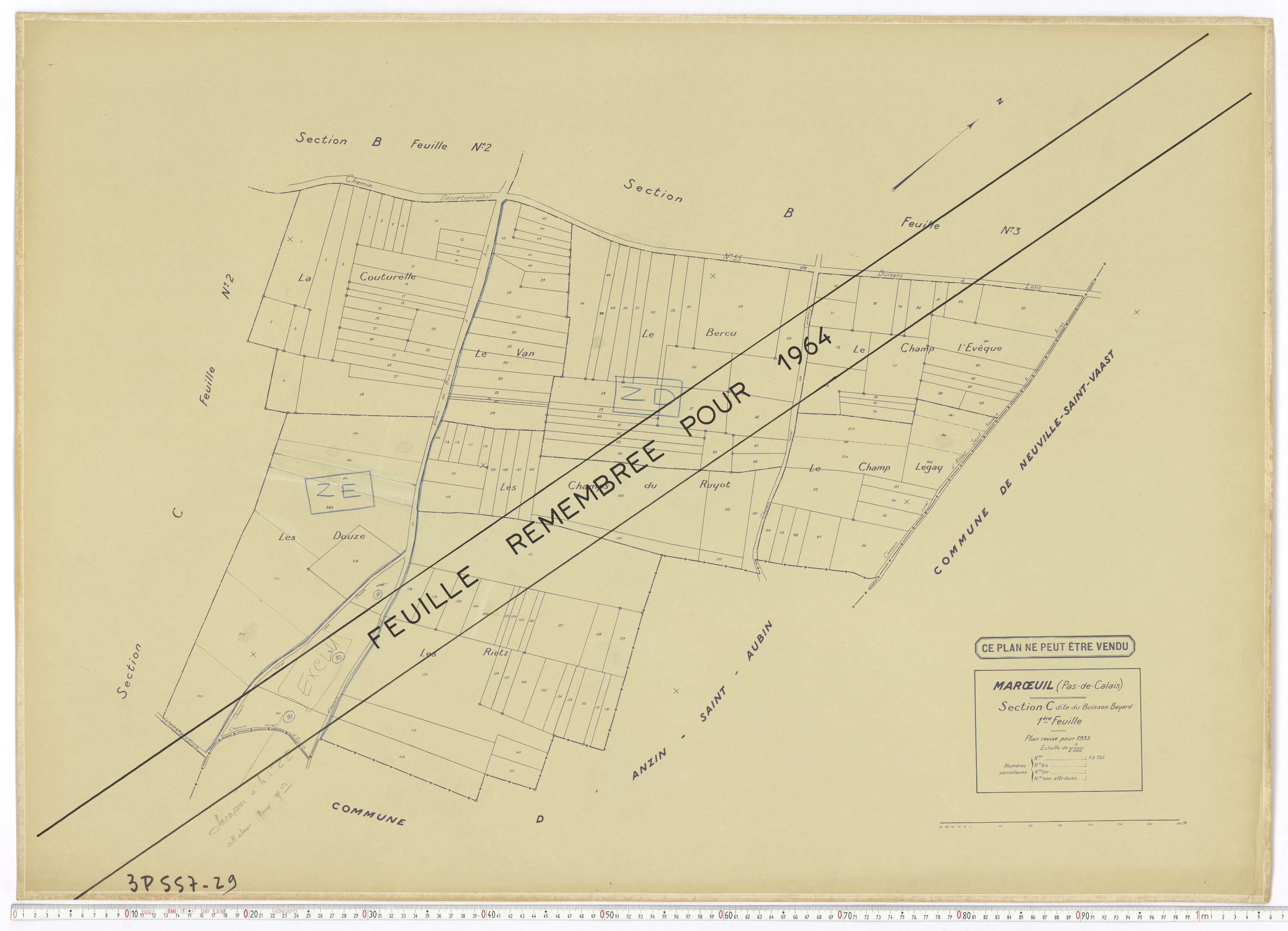 Marœuil - Section C, feuille 1.