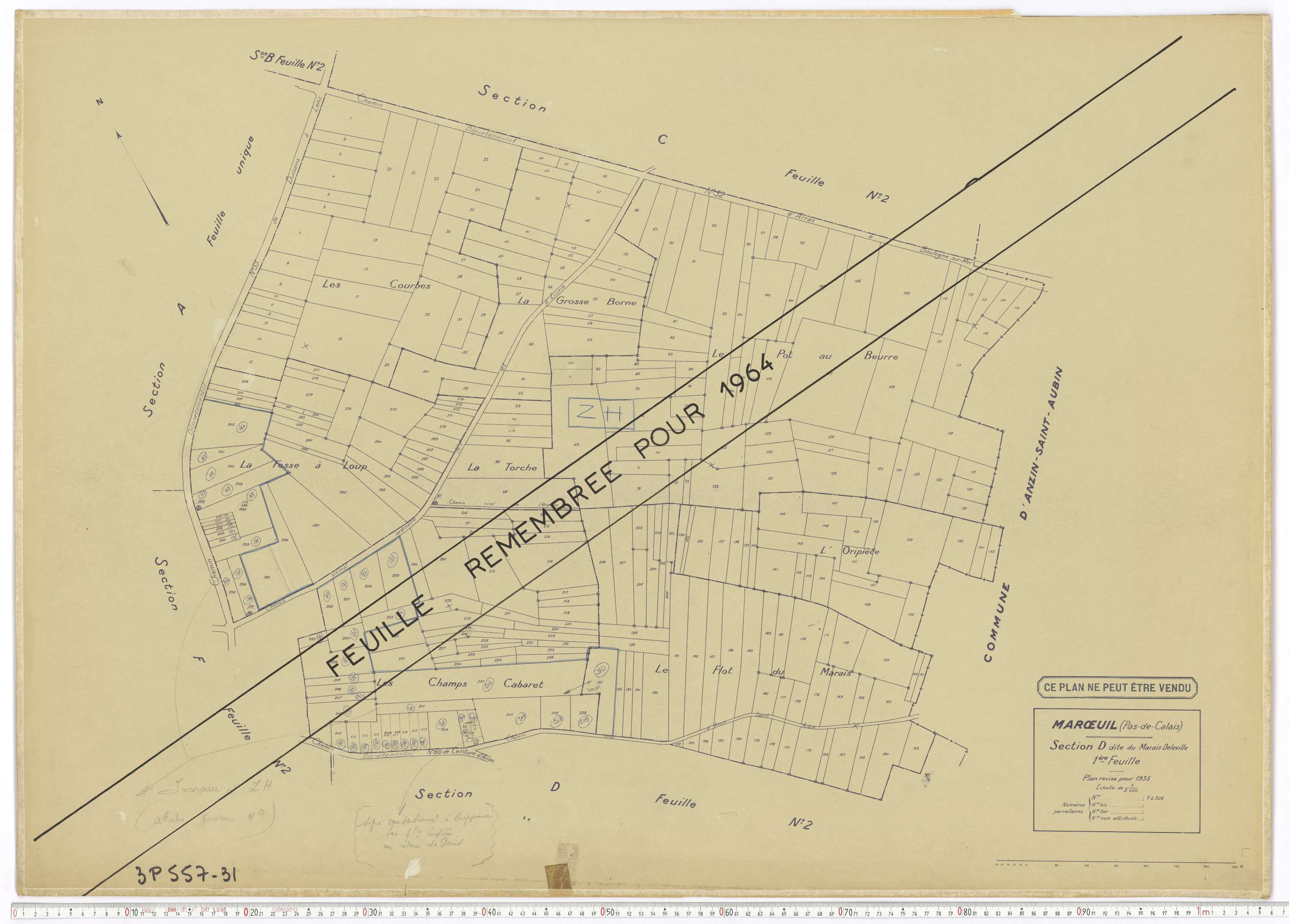Marœuil - Section D, feuille 1.