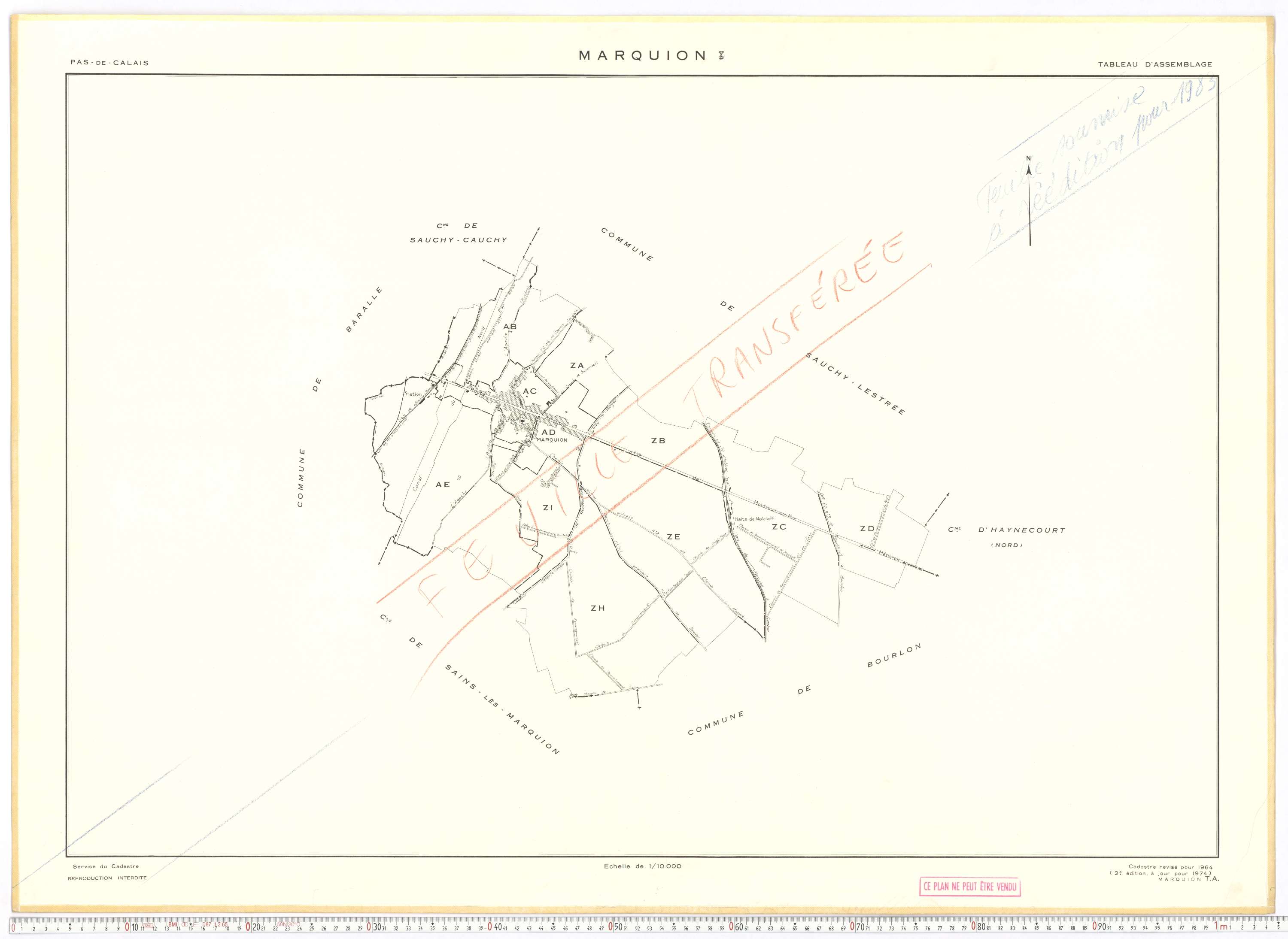 Marquion - Tableau d'assemblage.
