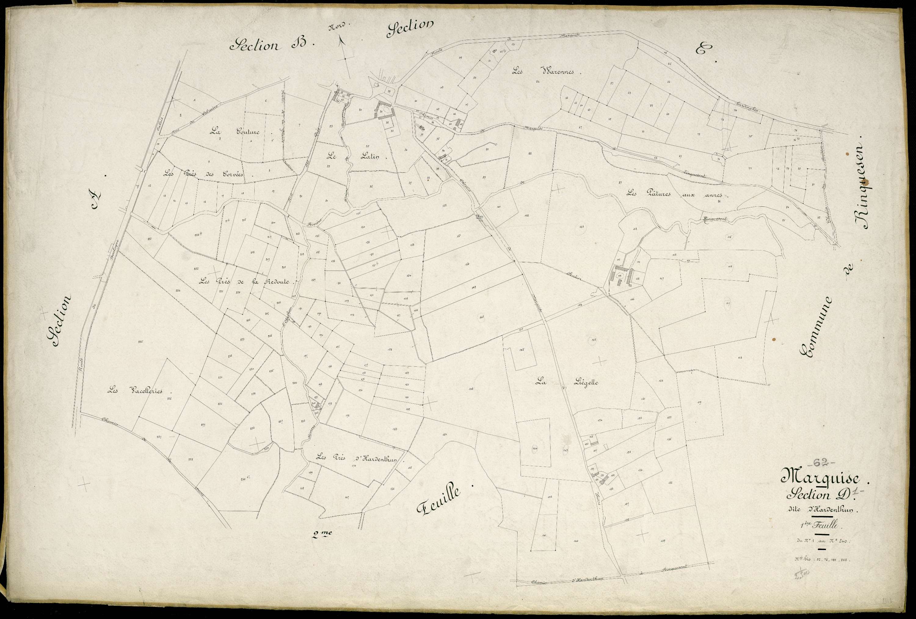 Marquise - Section D, 1re feuille