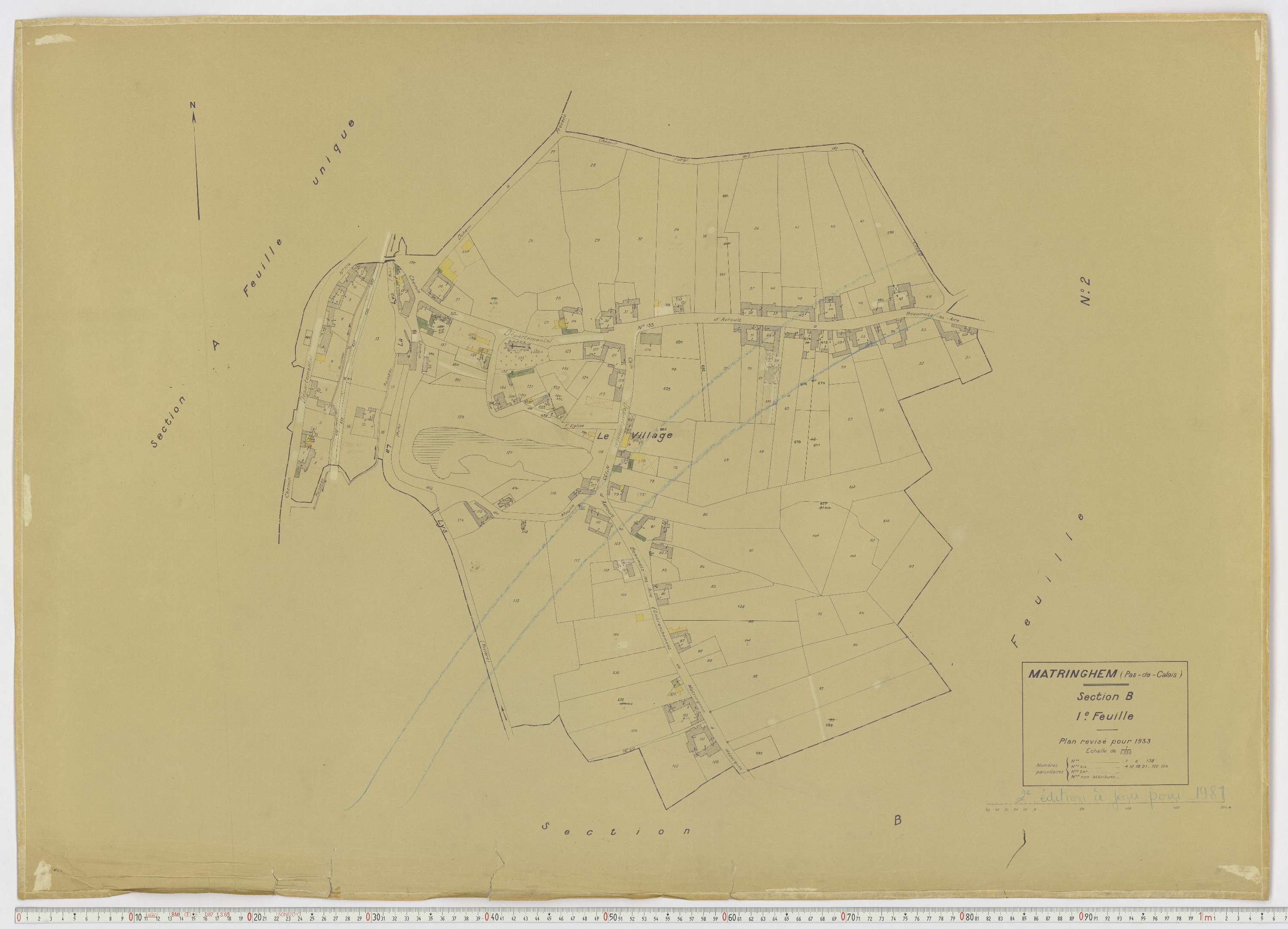 Matringhem - Section B, feuille 1.