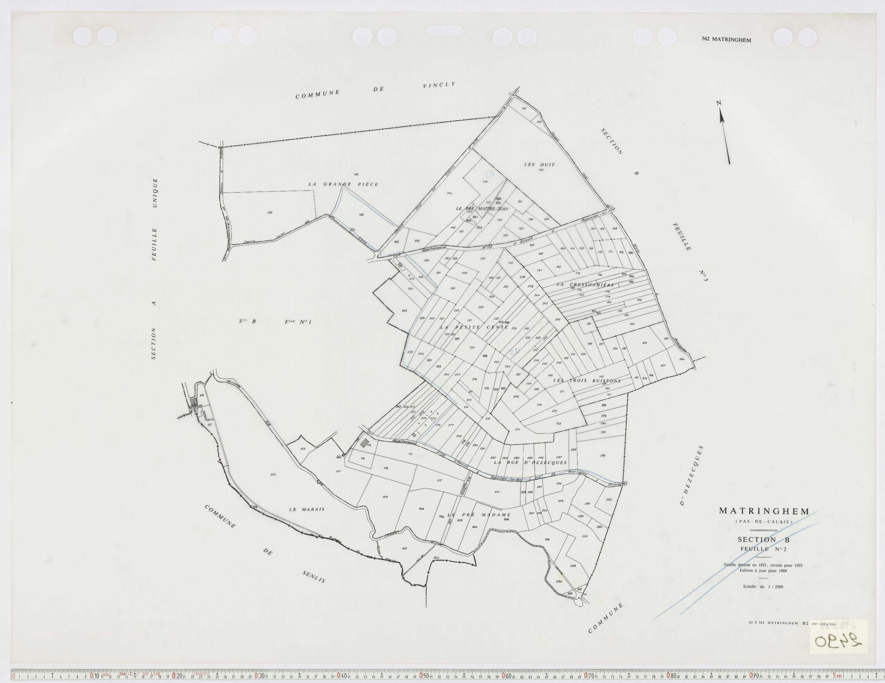 Matringhem - Section B, feuille 2.