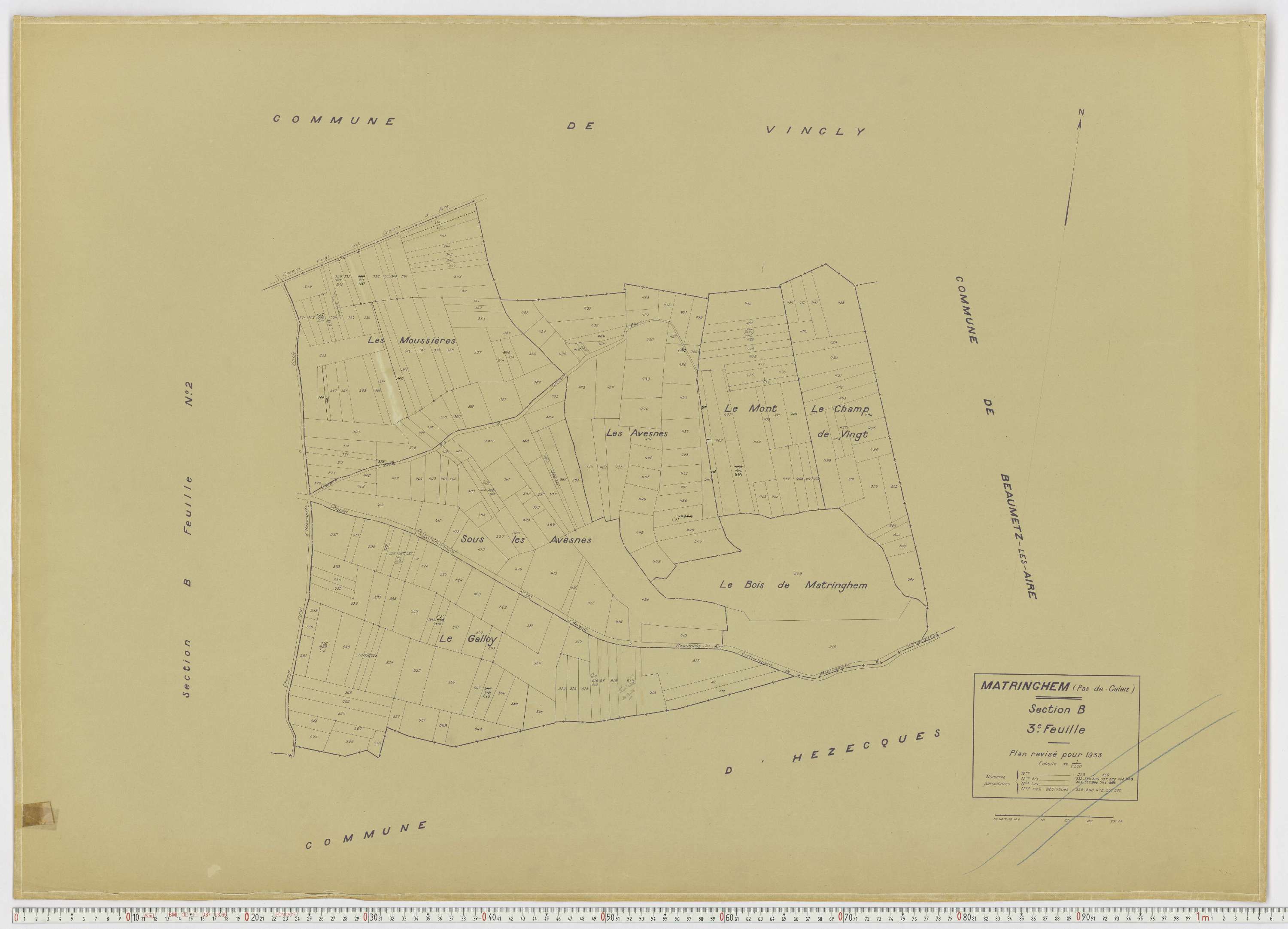 Matringhem - Section B, feuille 3.