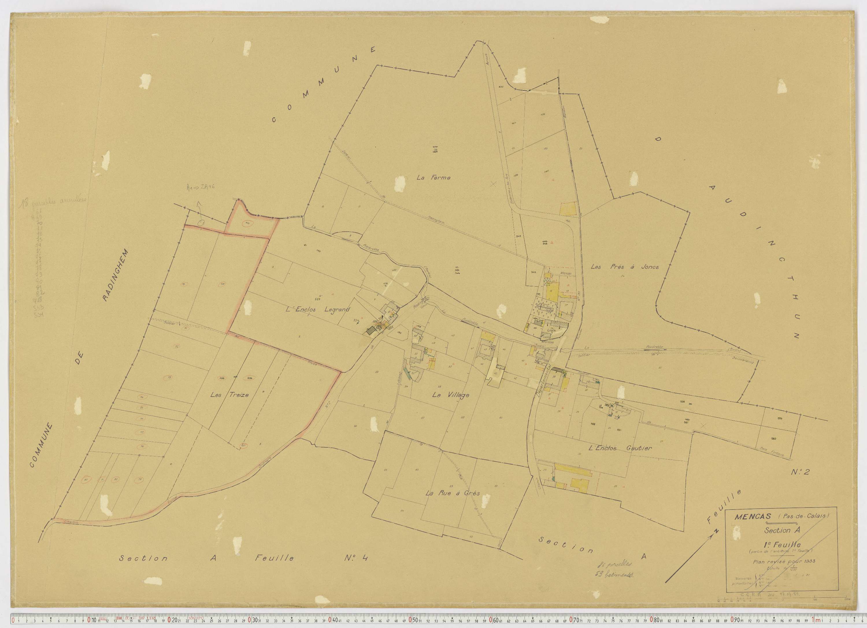 Mencas - Section A, feuille 1.