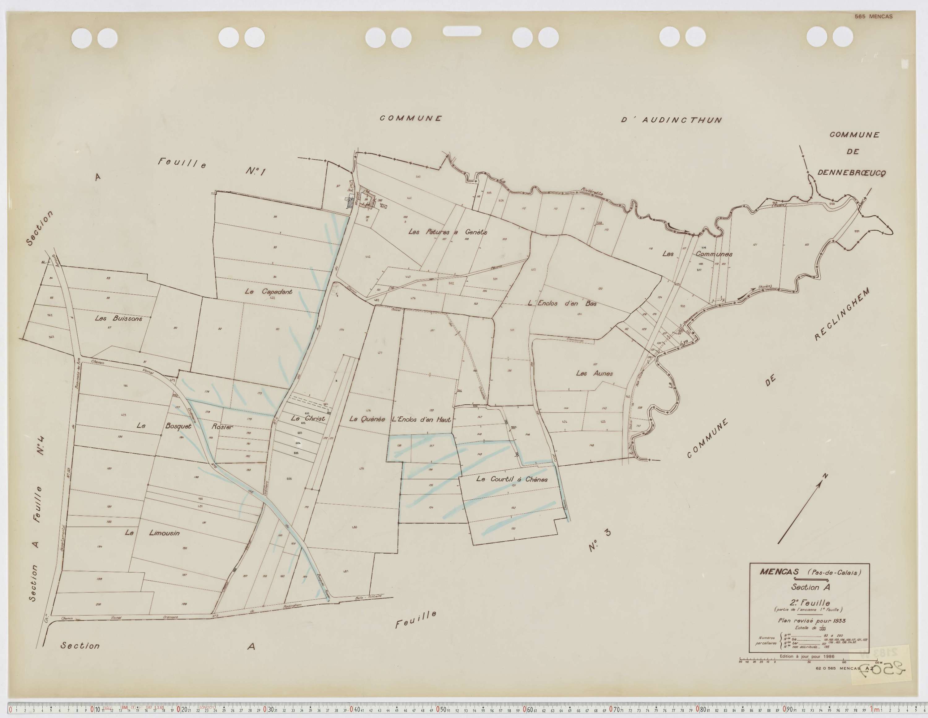 Mencas - Section A, feuille 2.