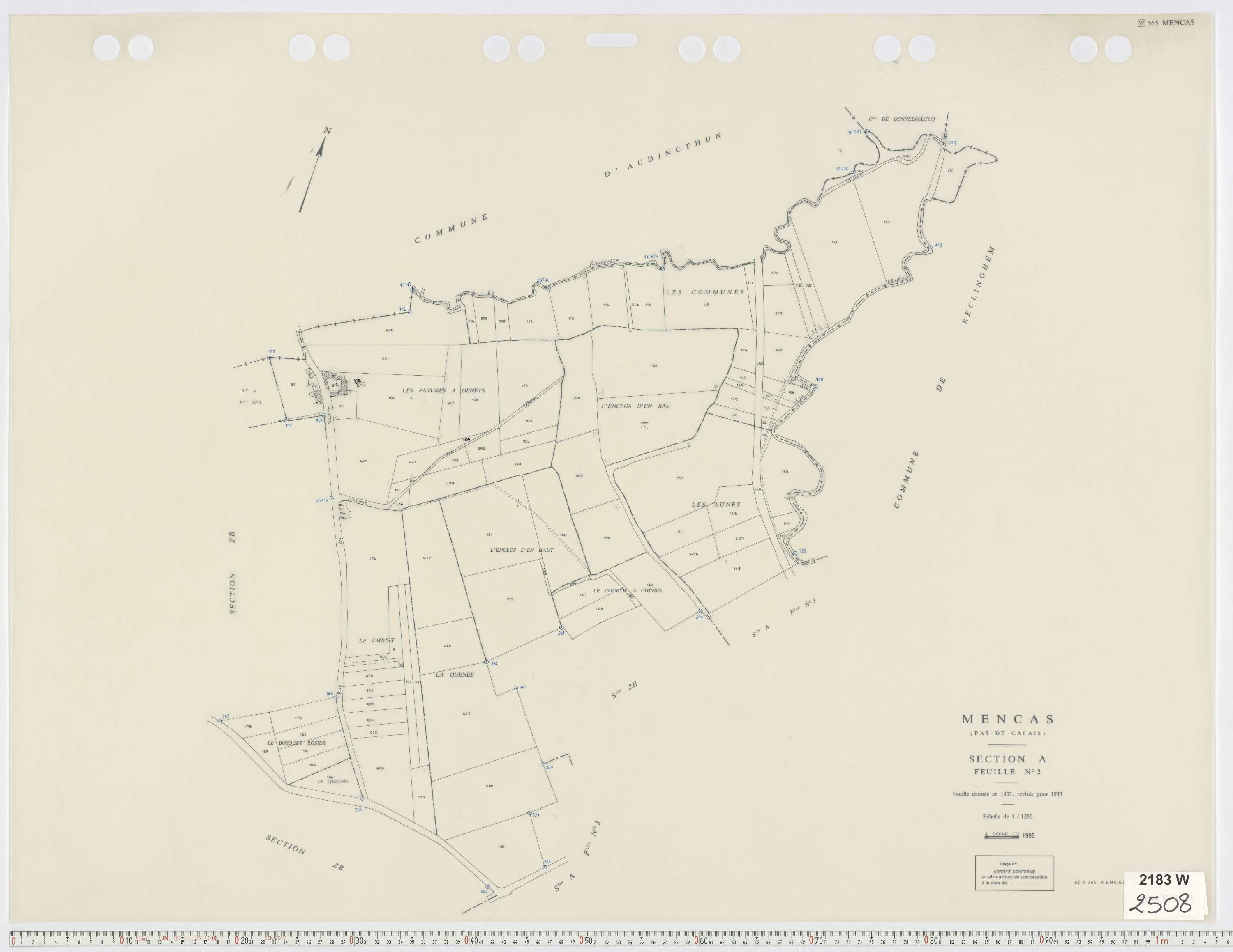 Mencas - Section A, feuille 2.