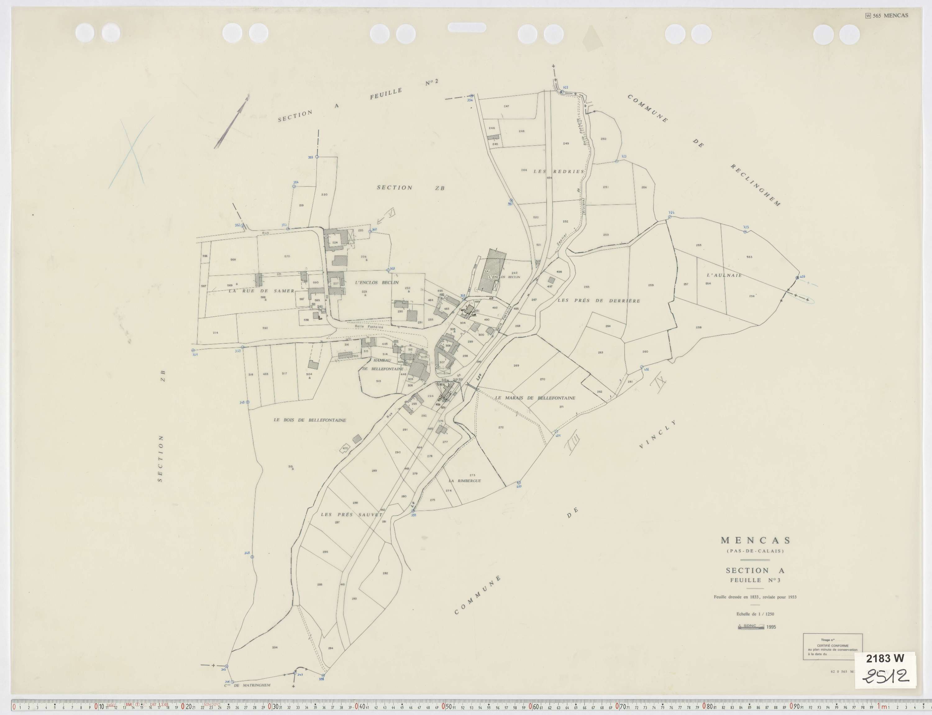 Mencas - Section A, feuille 3.
