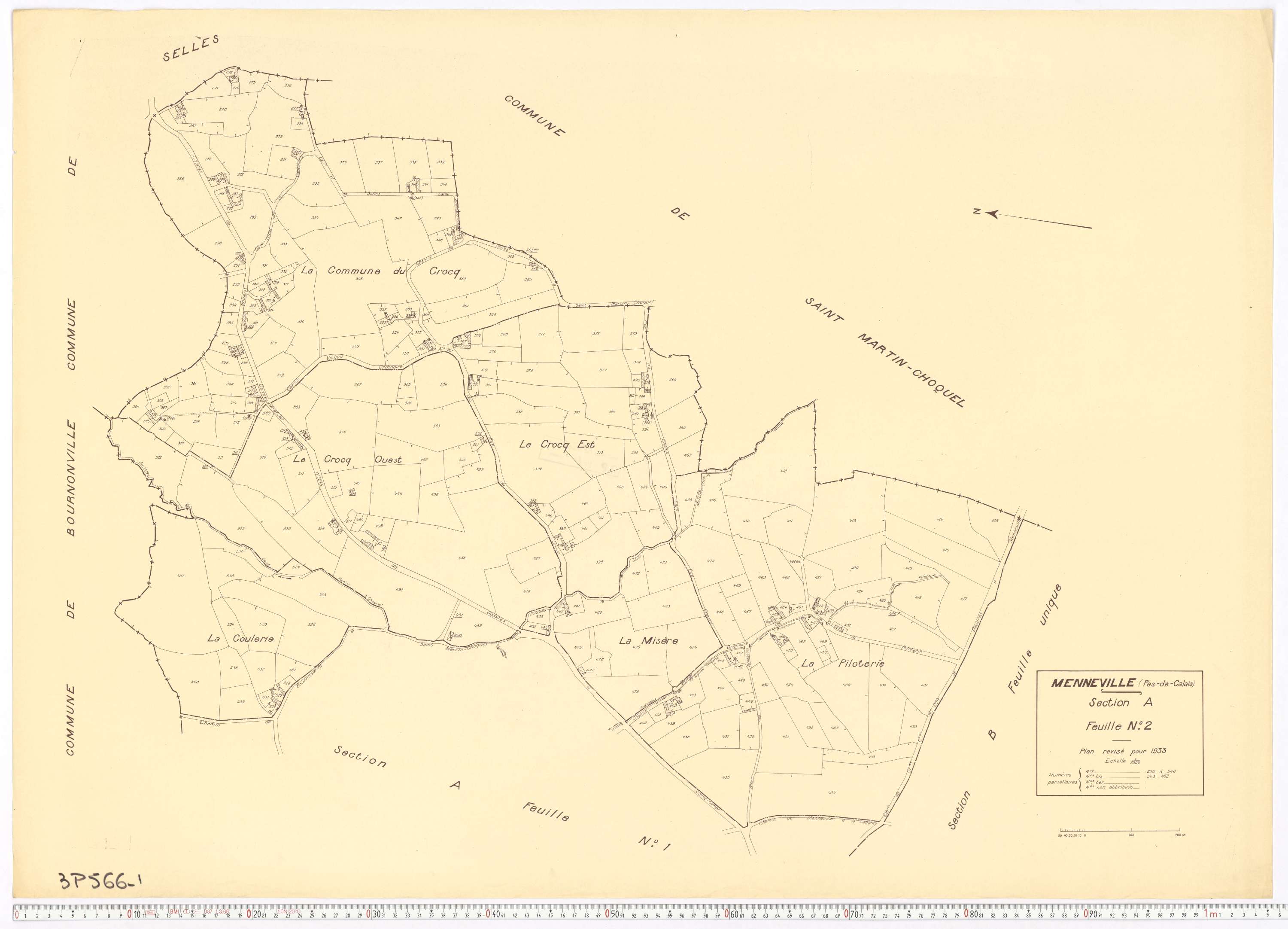 Menneville - Section A, feuille 2.