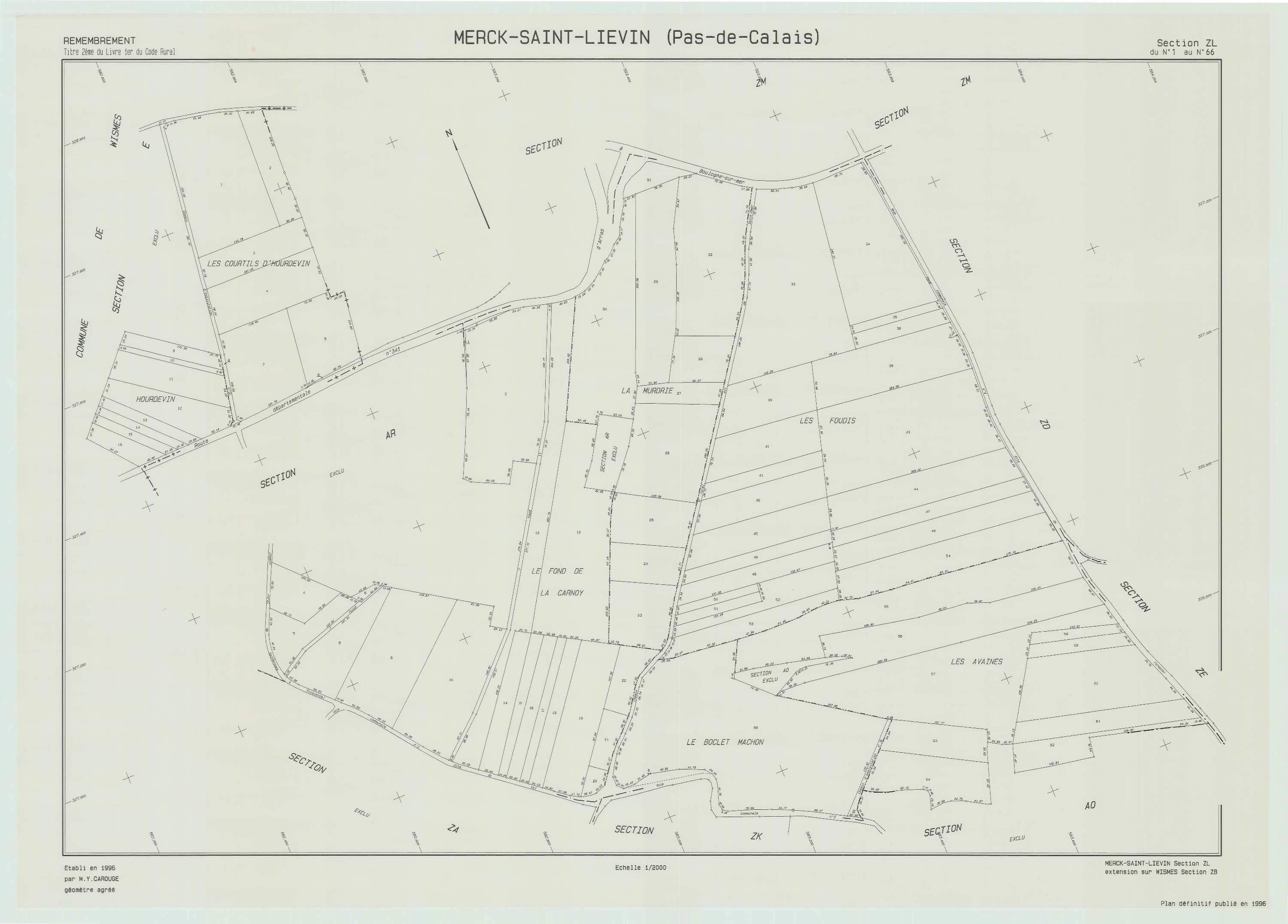 Merck-Saint-Liévin - Plan de remembrement : section ZL.