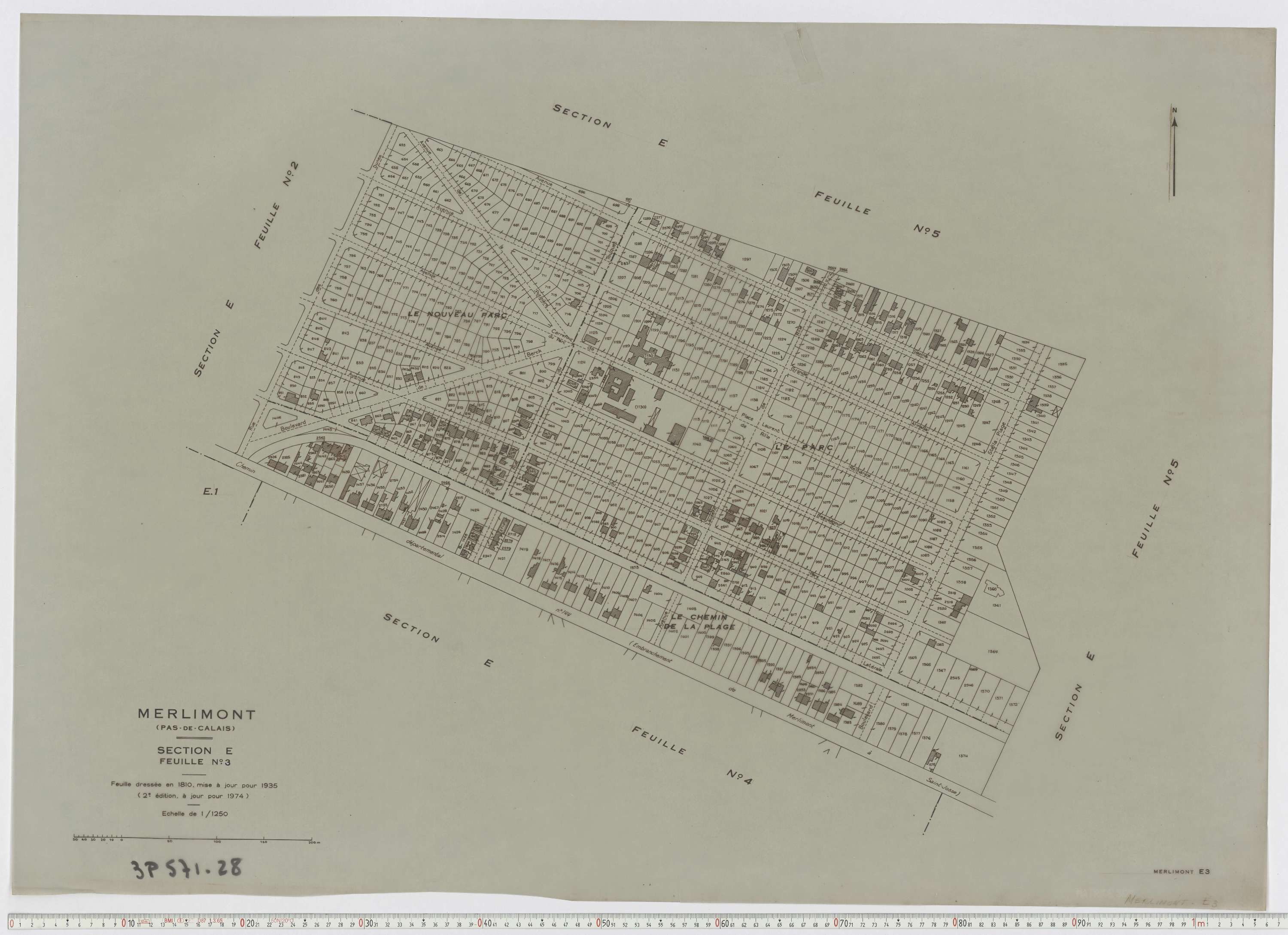 Merlimont - Section E, feuille 3.