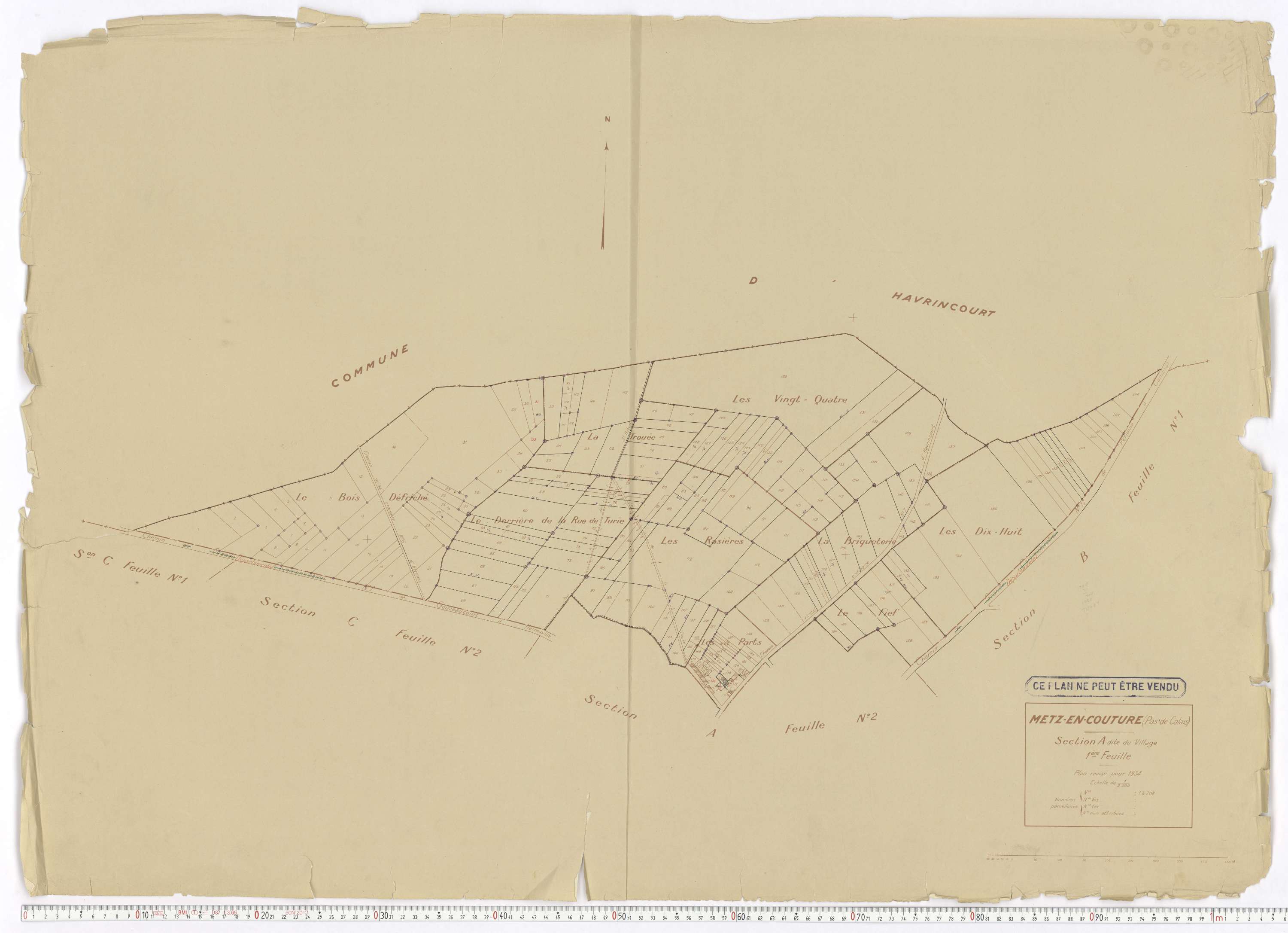 Metz-en-Couture - Section A, feuille 1.