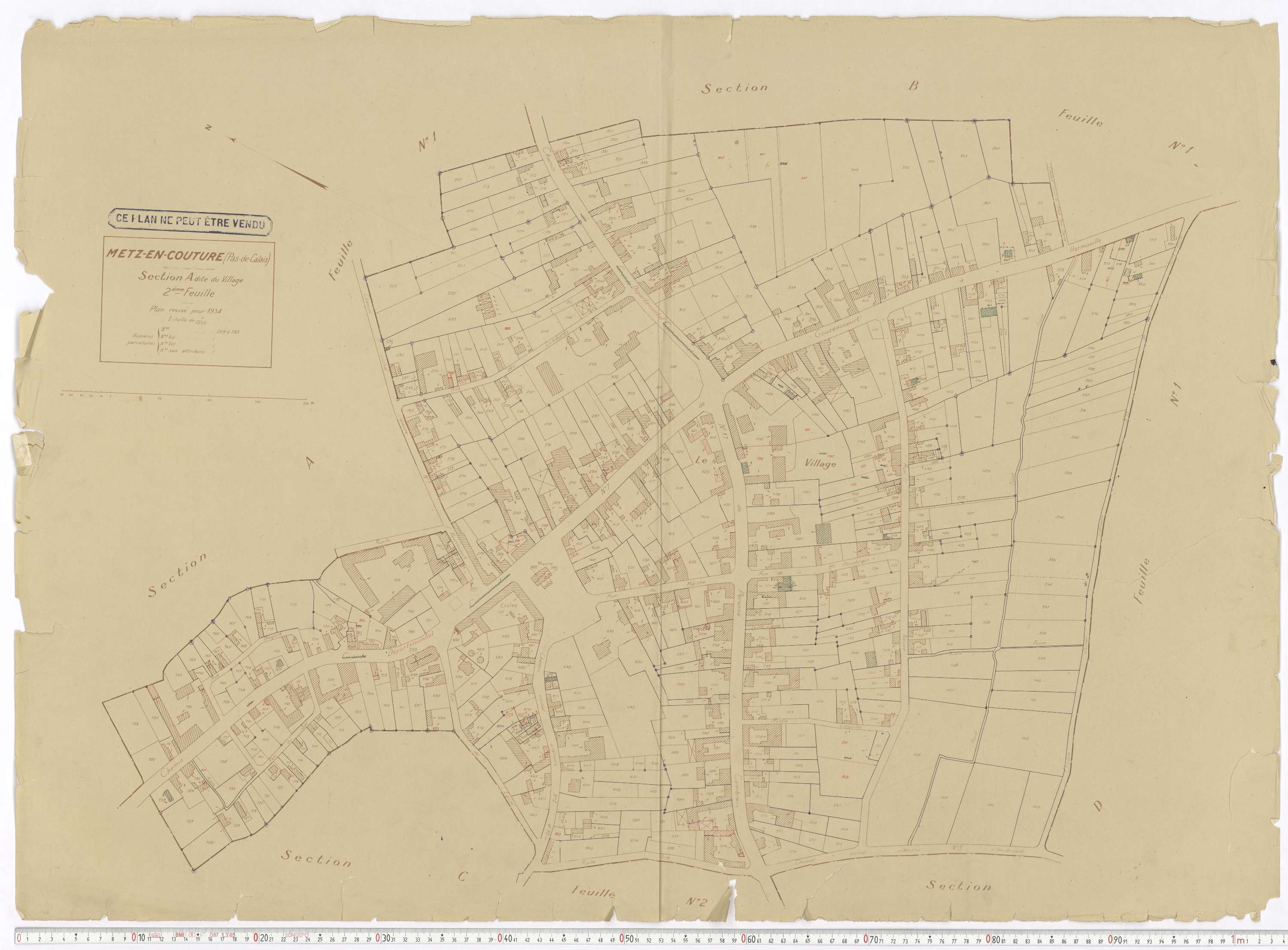 Metz-en-Couture - Section A, feuille 2.