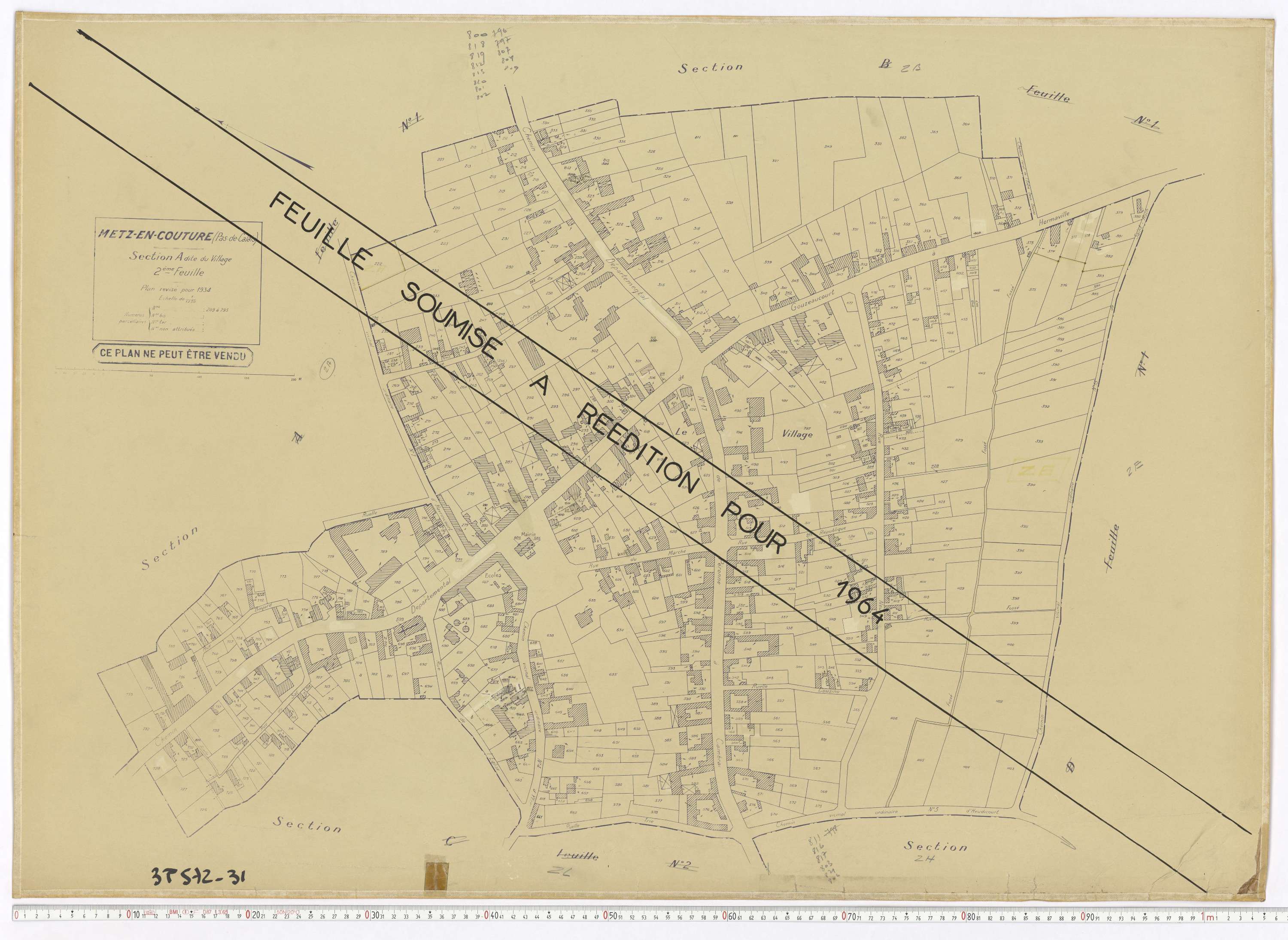 Metz-en-Couture - Section A, feuille 2.
