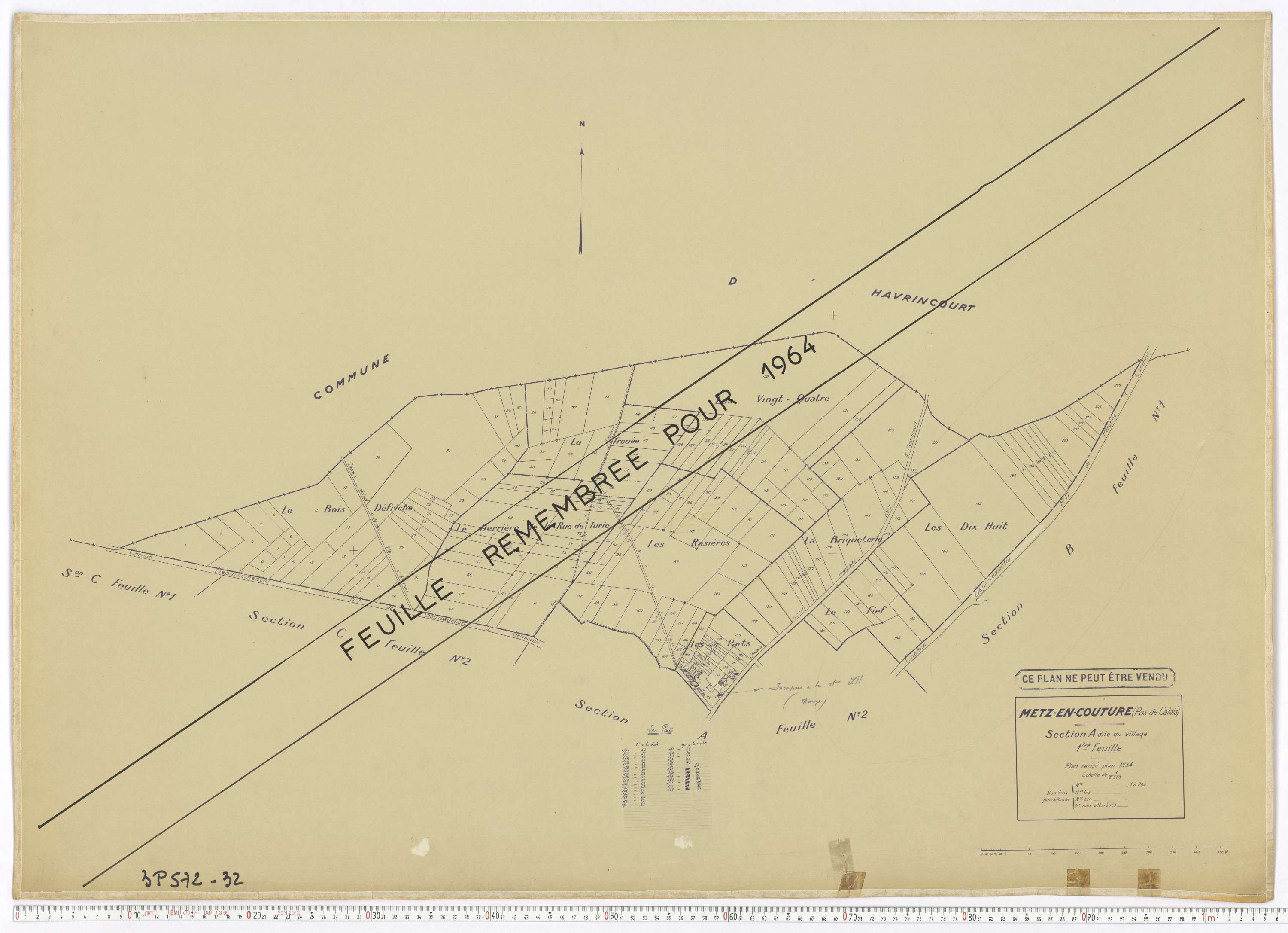 Metz-en-Couture - Section A, feuille 1.