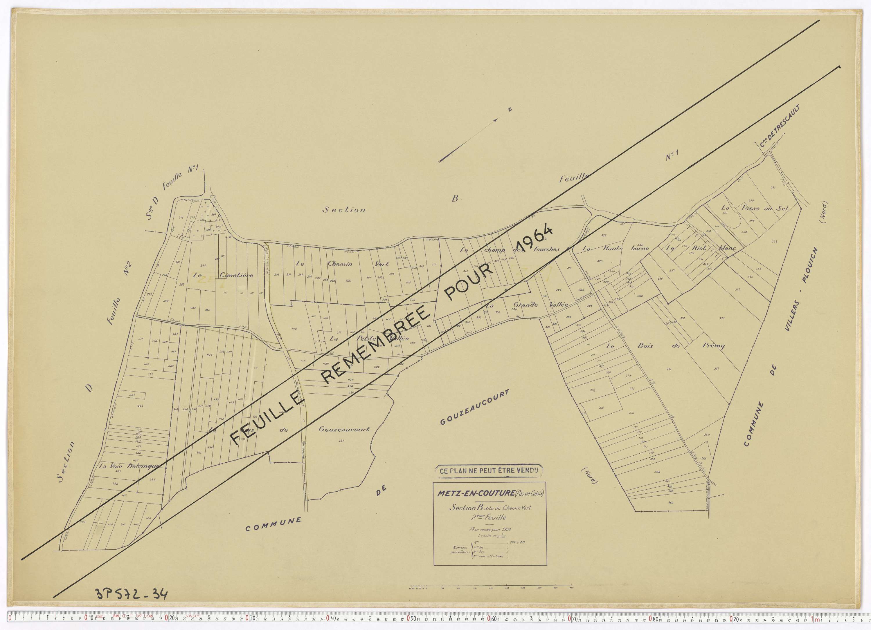 Metz-en-Couture - Section B, feuille 2.