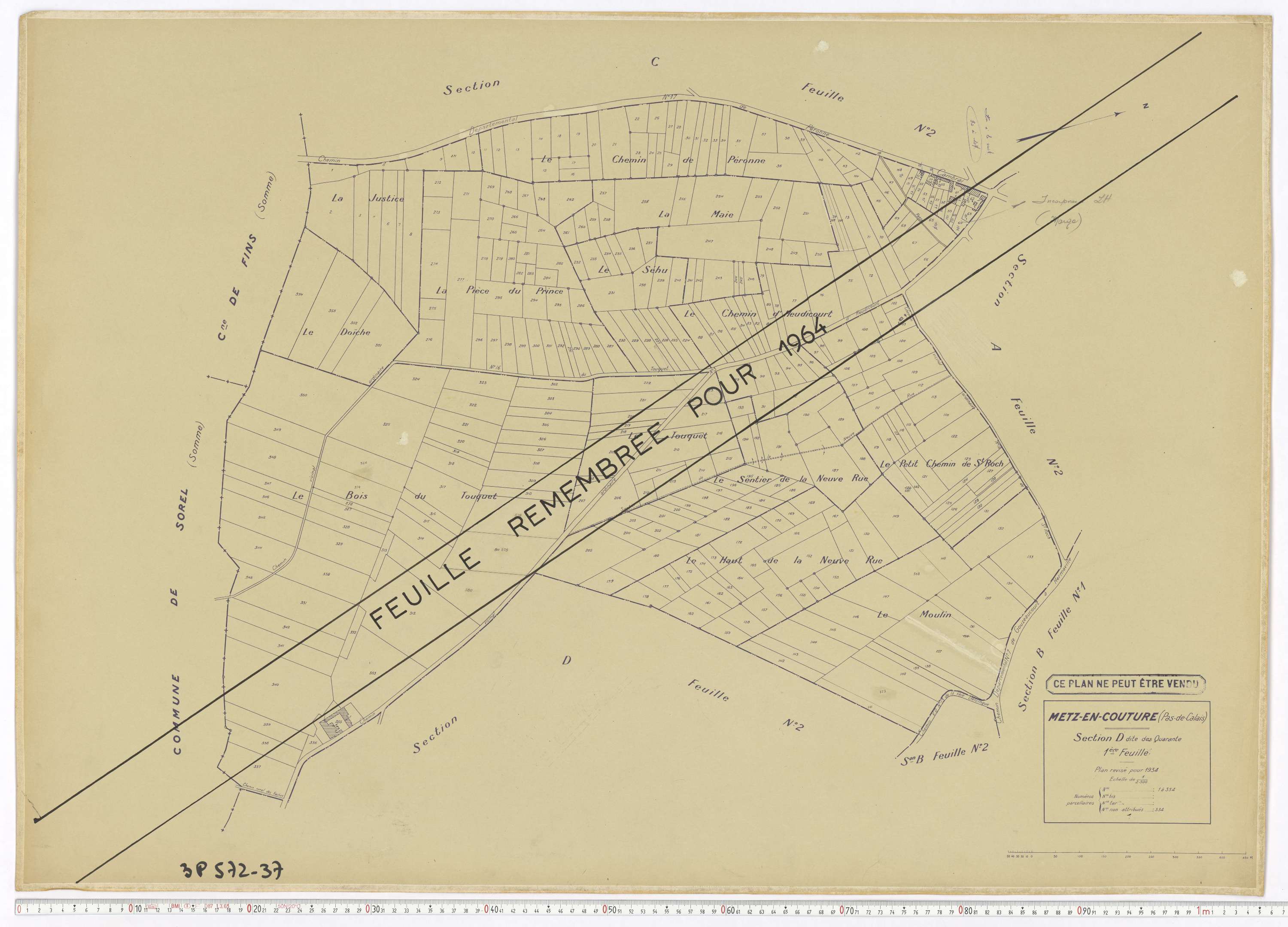 Metz-en-Couture - Section D, feuille 1.