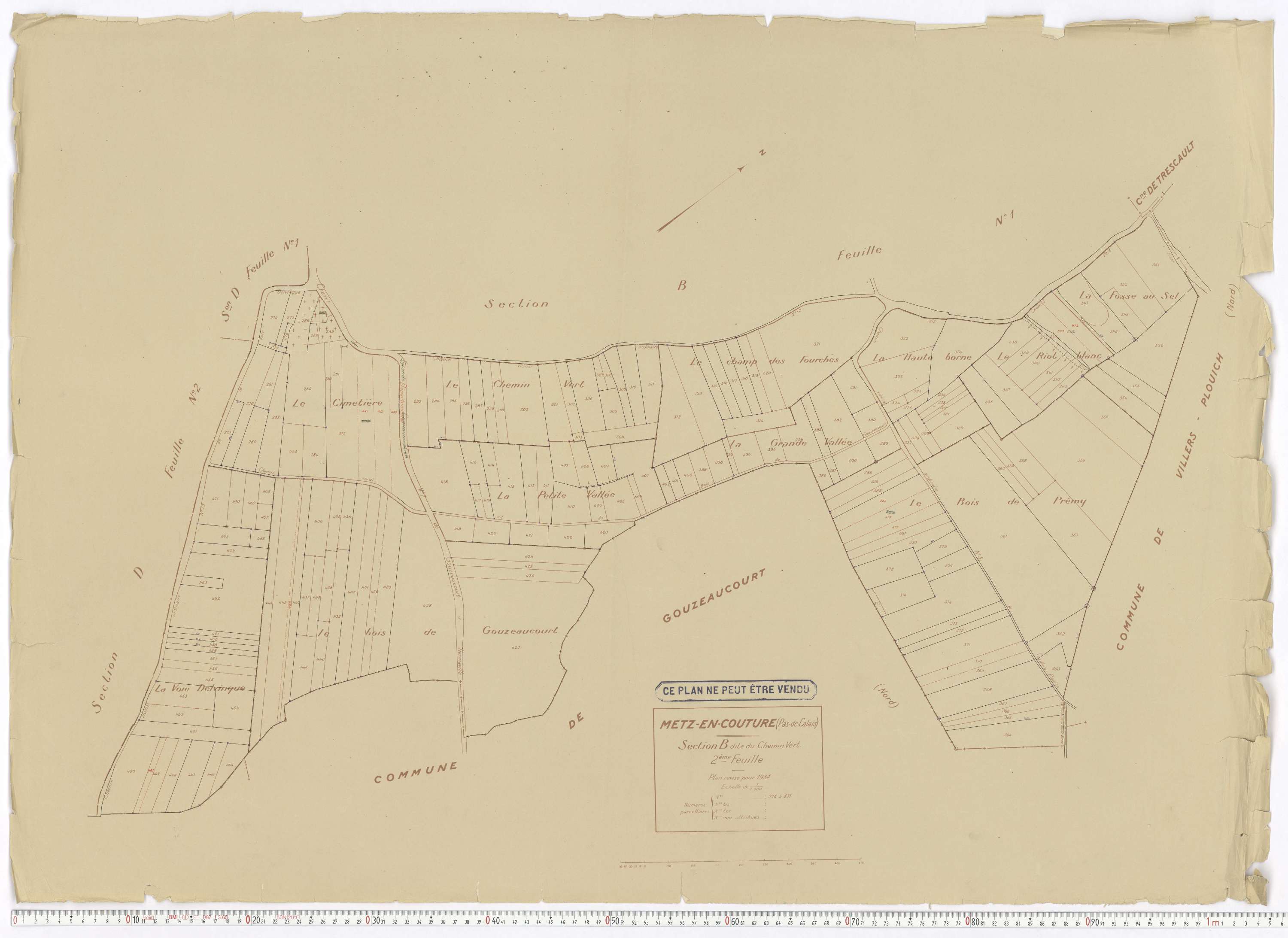 Metz-en-Couture - Section B, feuille 2.
