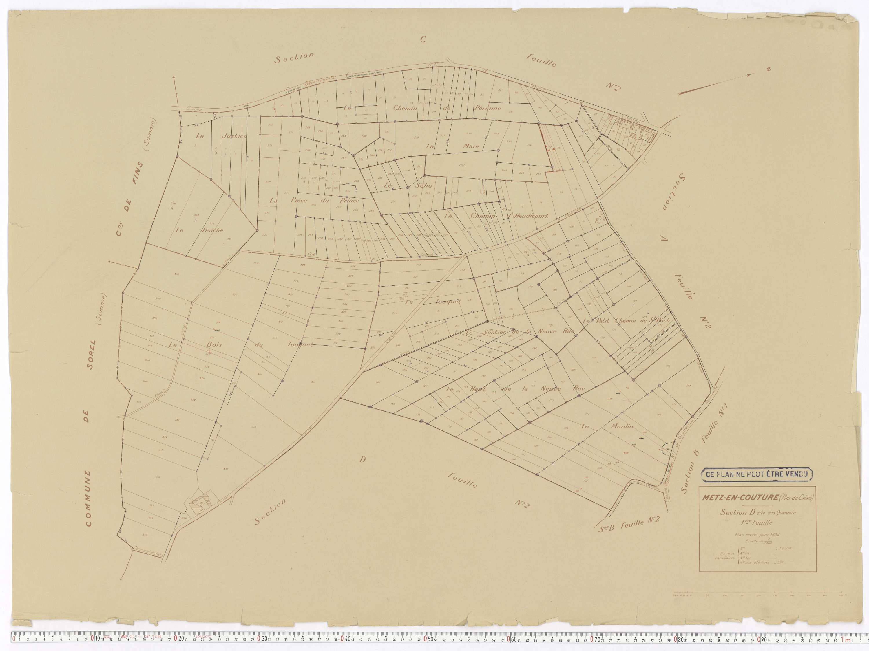 Metz-en-Couture - Section D, feuille 1.