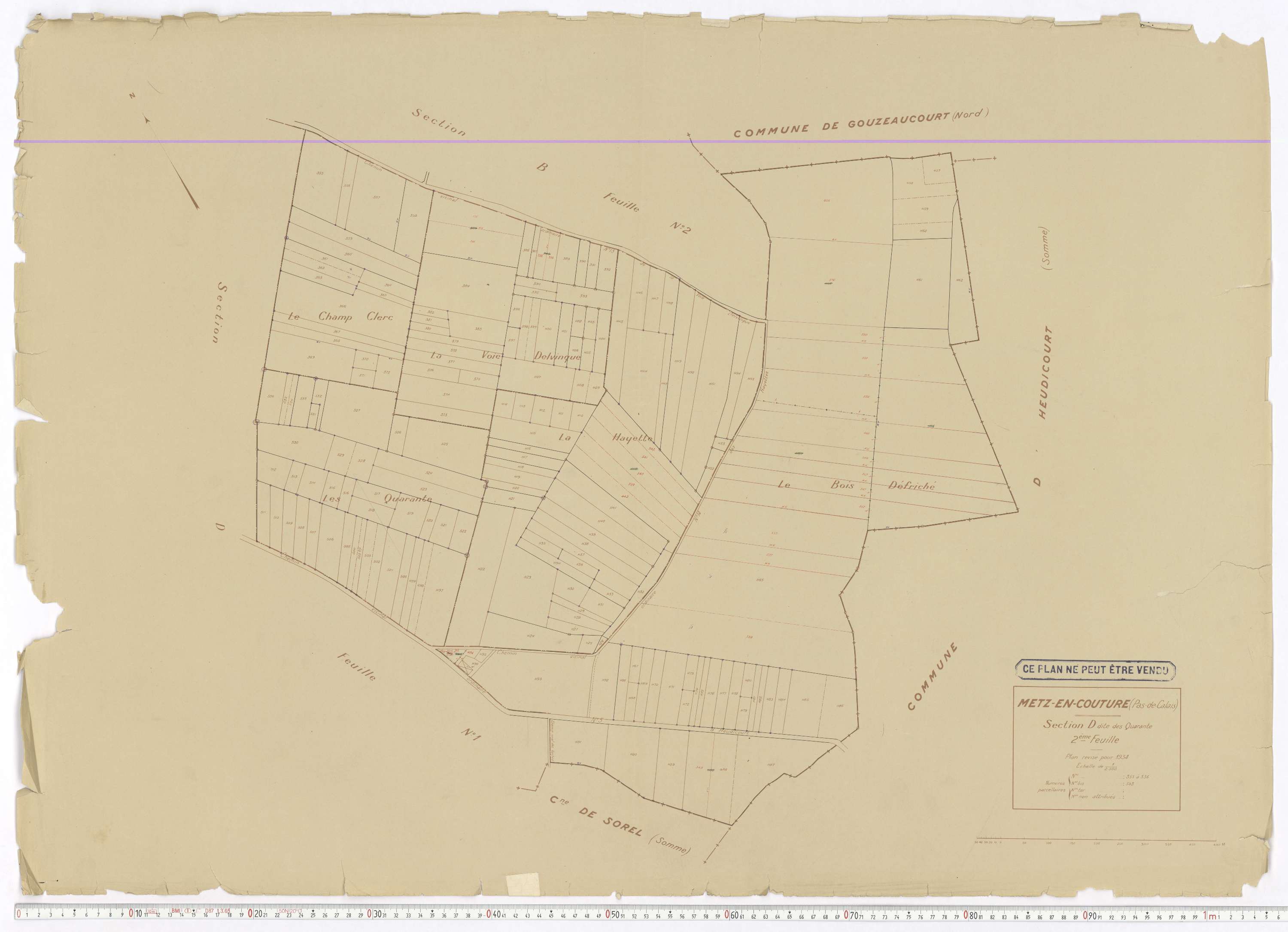 Metz-en-Couture - Section D, feuille 2.