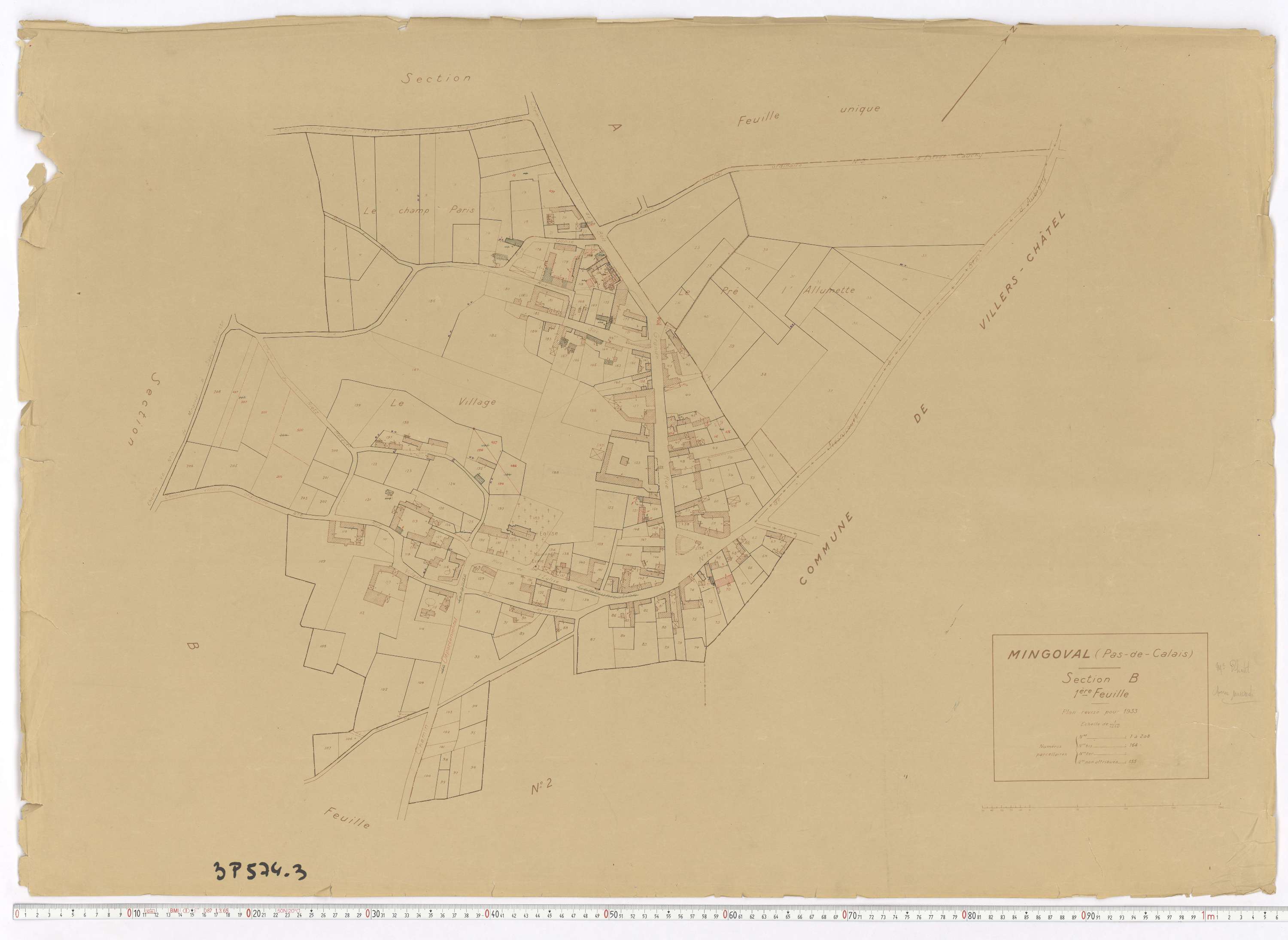 Mingoval - Section B, feuille 1.