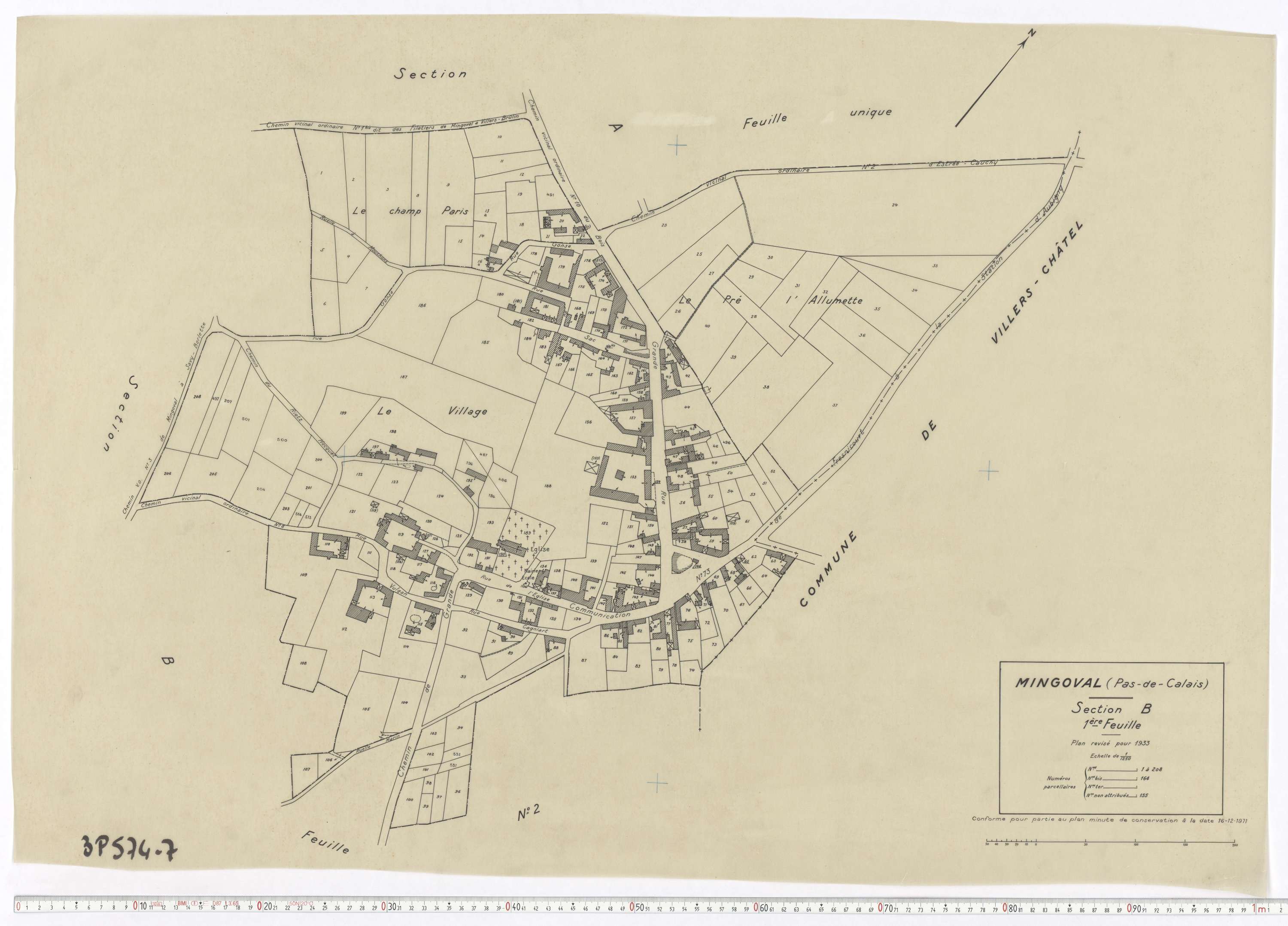 Mingoval - Section B, feuille 1.