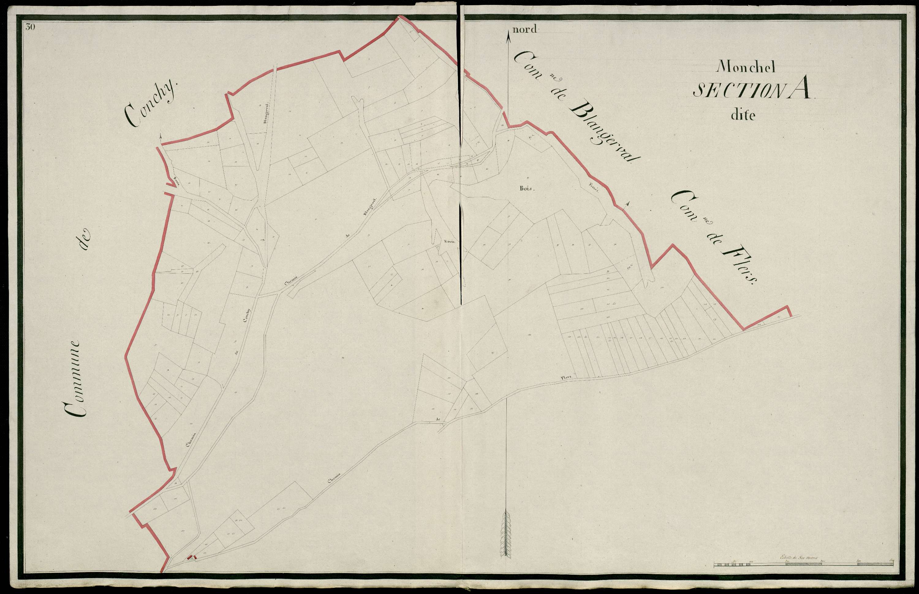 Monchel-sur-Canche - Section A, 1re feuille
