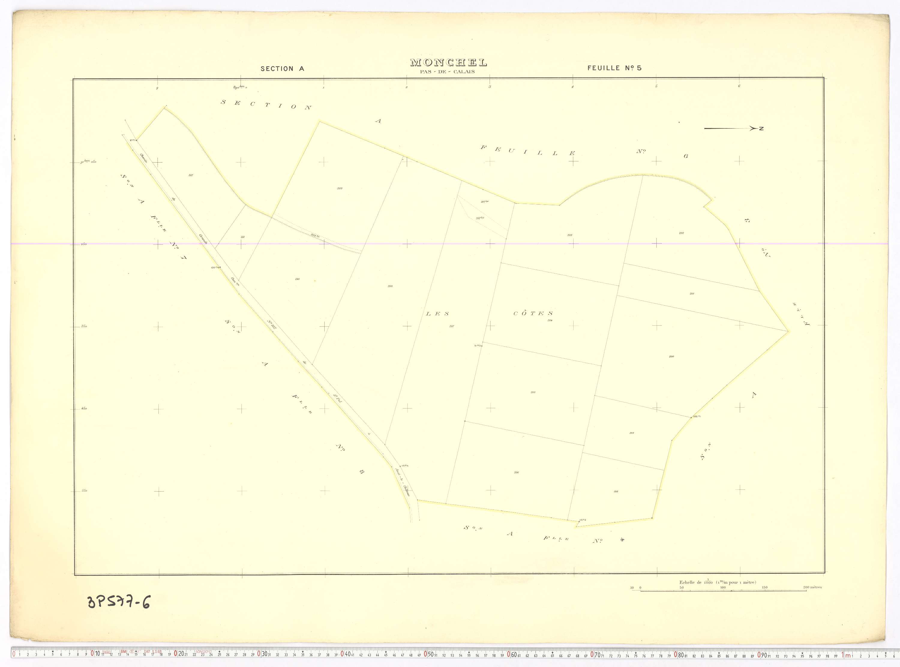 Monchel-sur-Canche - Section A, feuille 5.