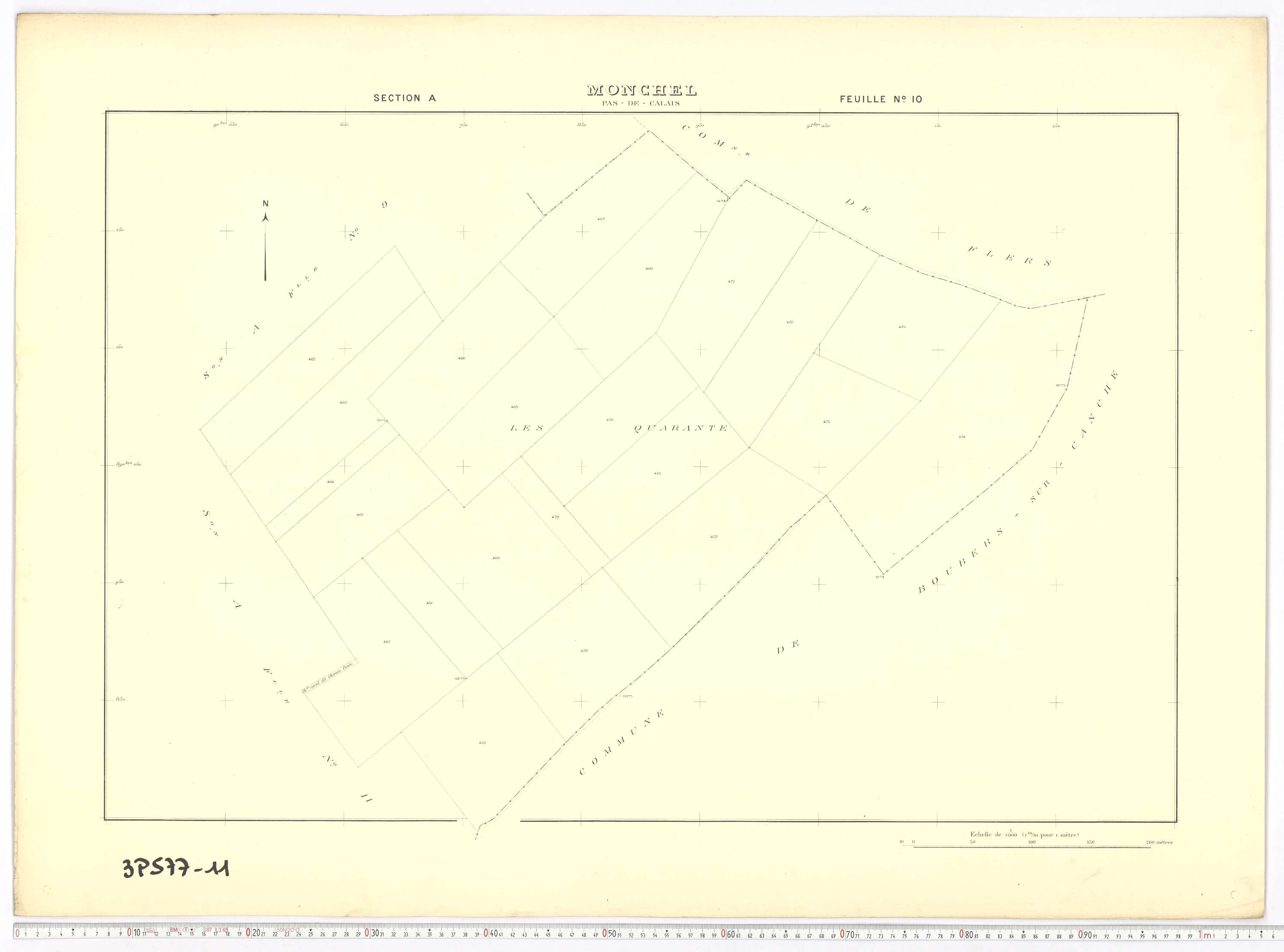 Monchel-sur-Canche - Section A, feuille 10.