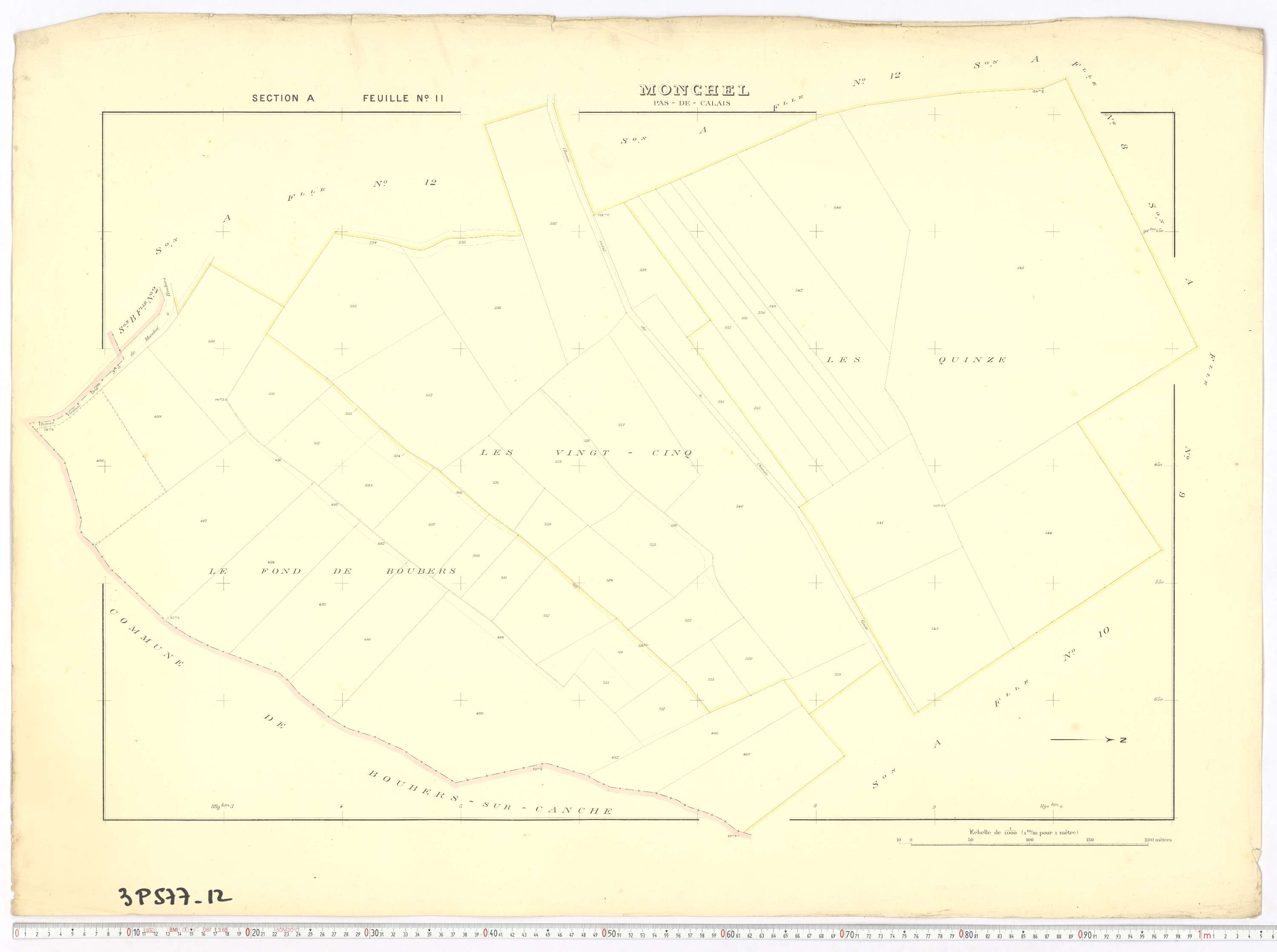 Monchel-sur-Canche - Section A, feuille 11.