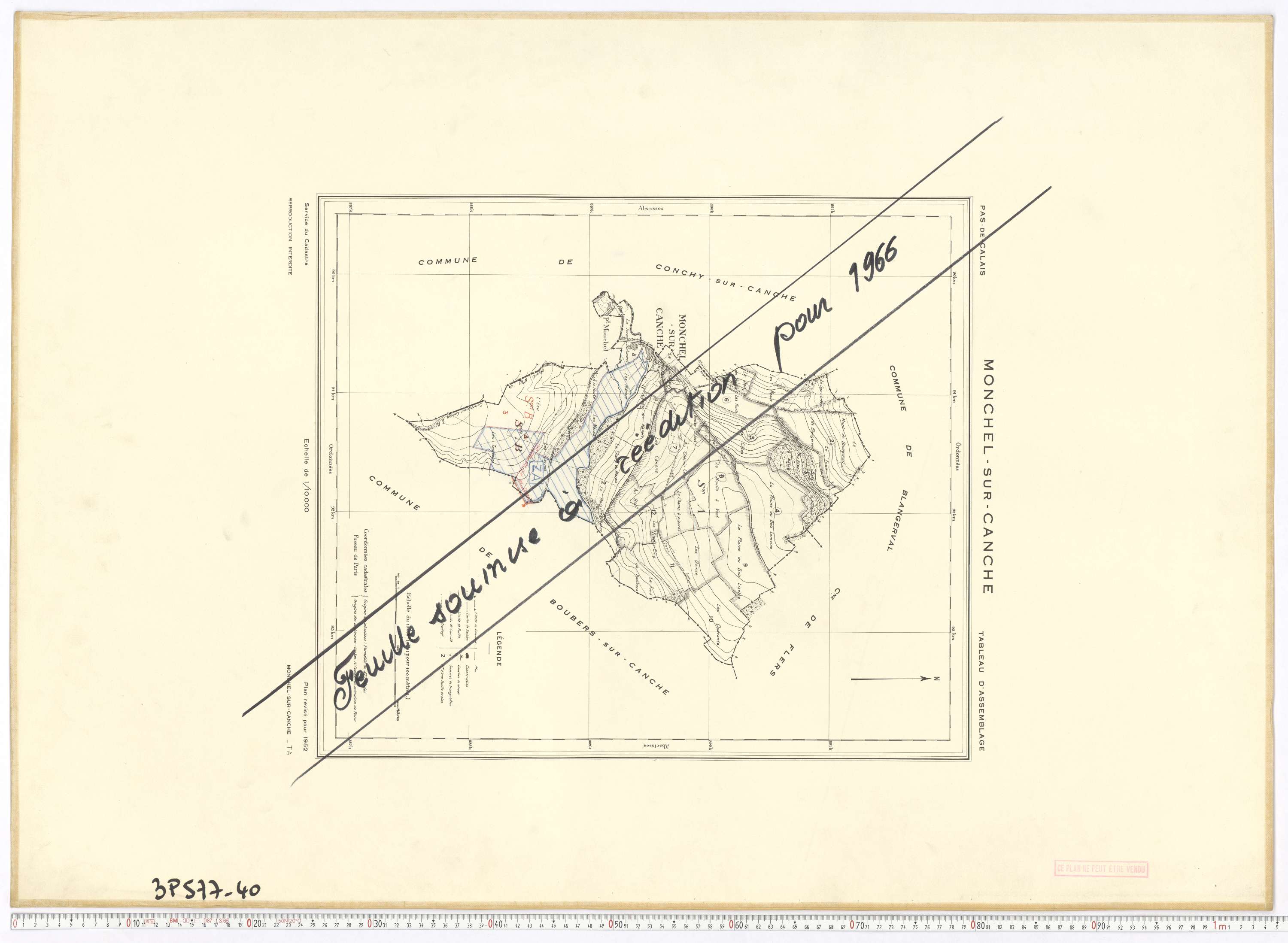 Monchel-sur-Canche - Tableau d'assemblage.