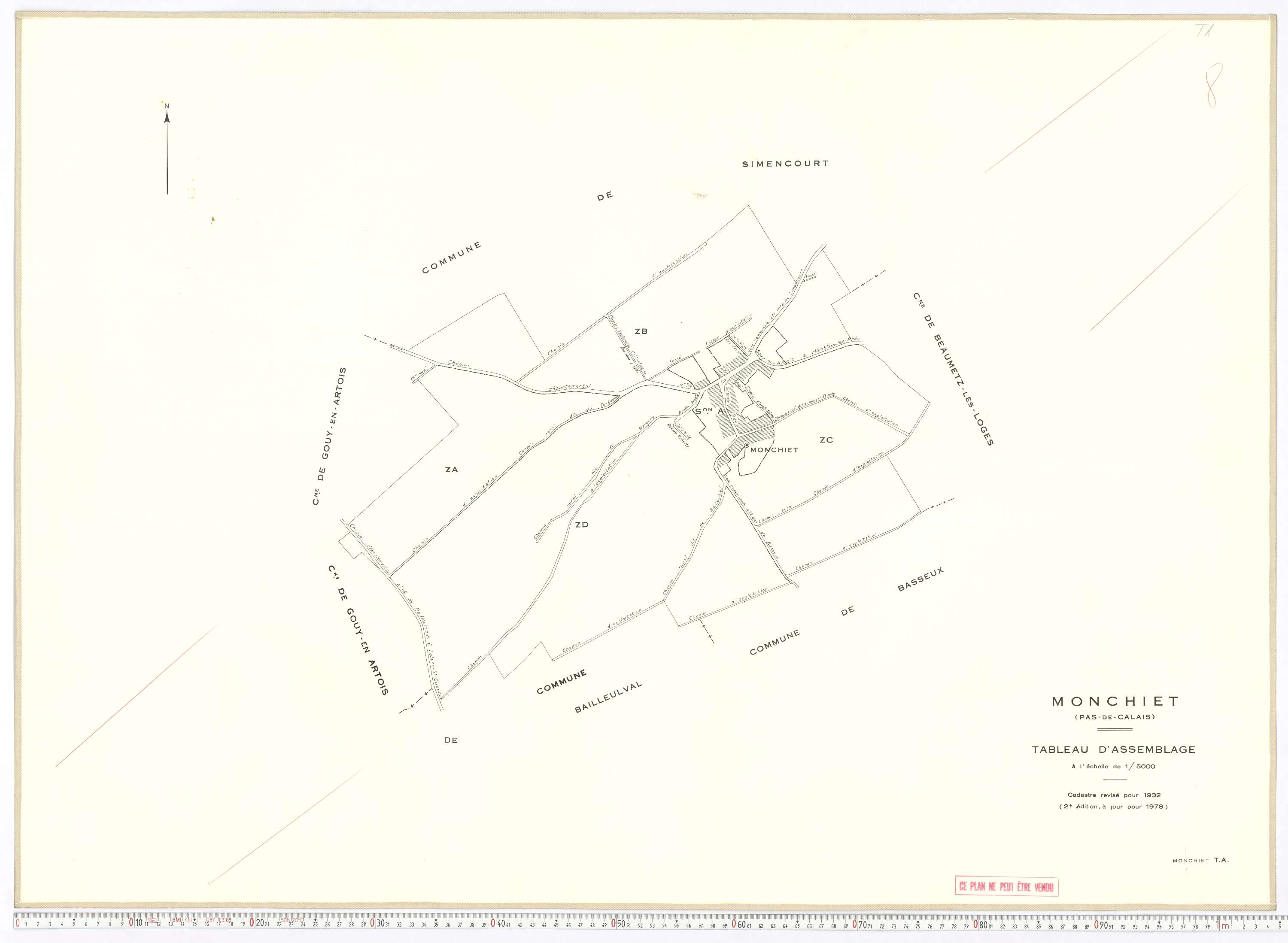 Monchiet - Tableau d'assemblage.