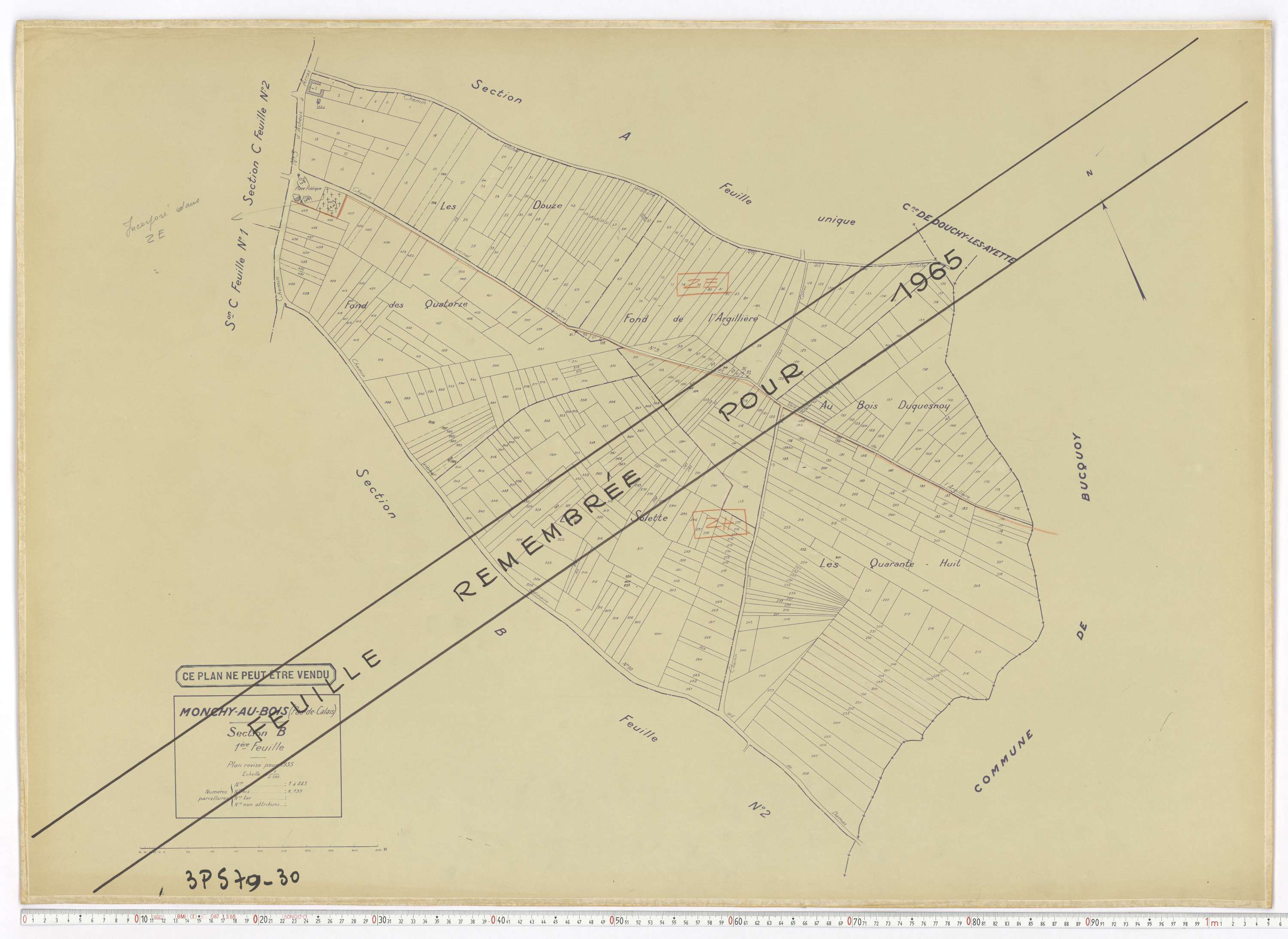 Monchy-au-Bois - Section B, feuille 1.