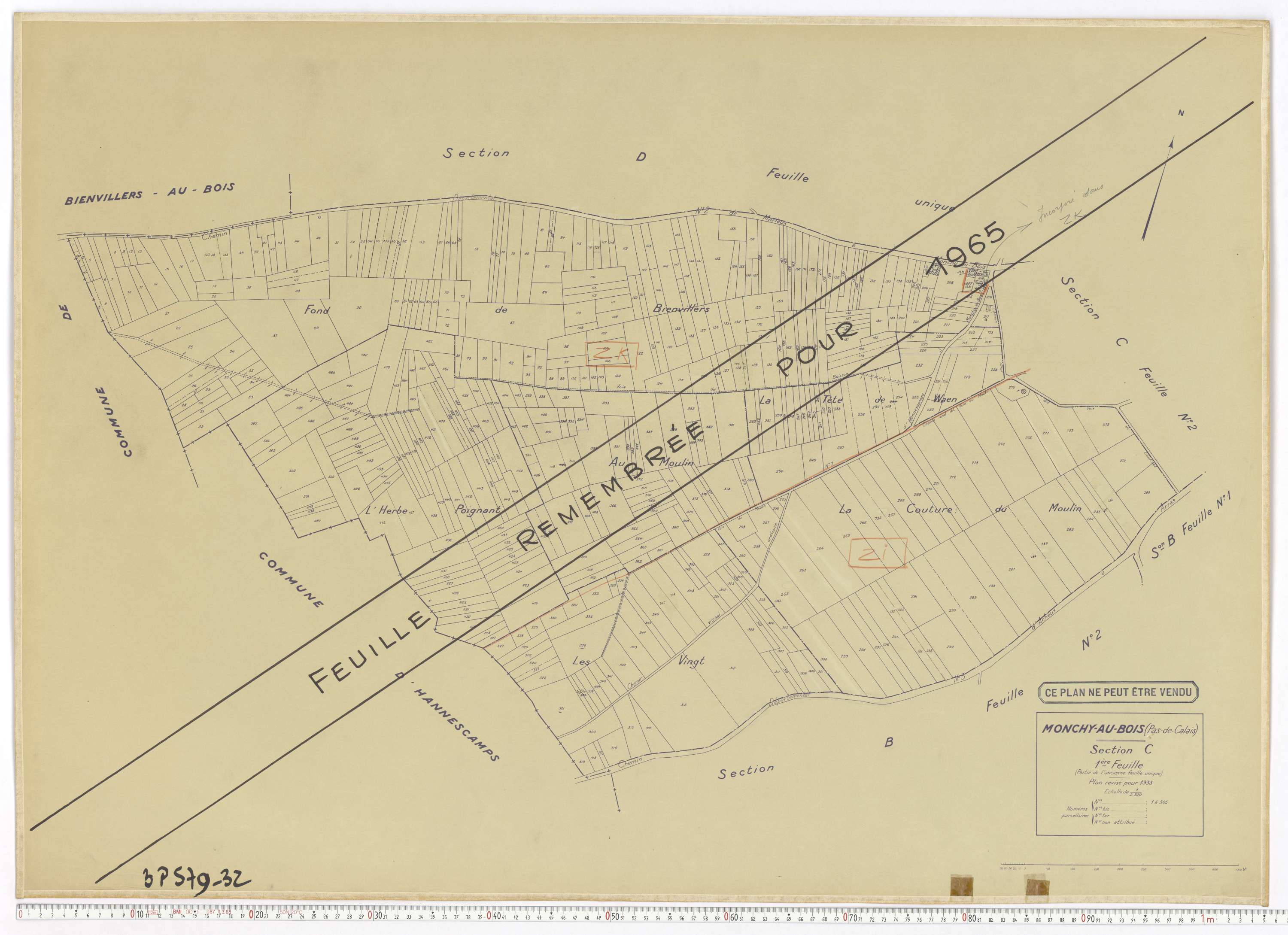 Monchy-au-Bois - Section C, feuille 1.