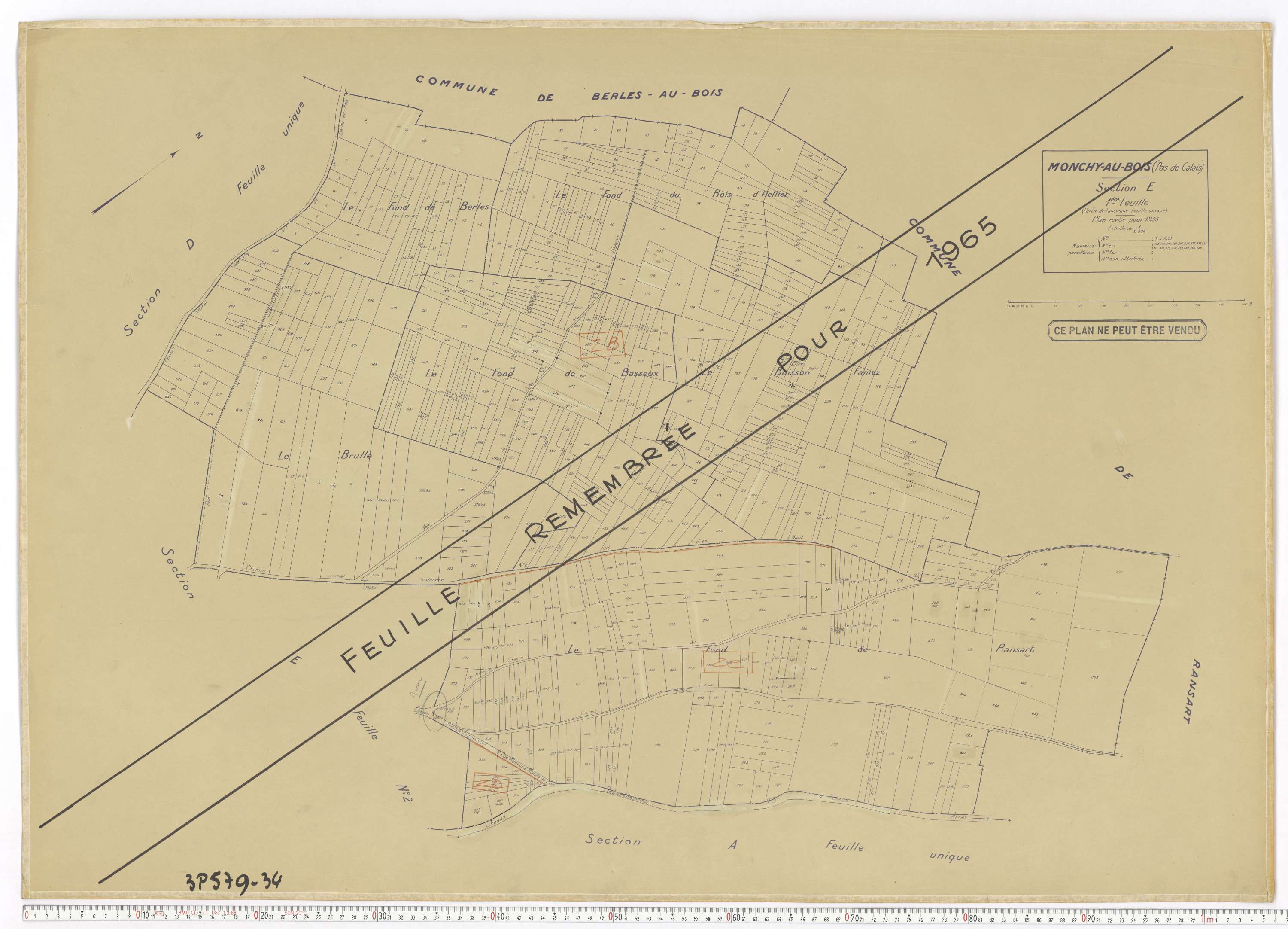 Monchy-au-Bois - Section E, feuille 1.