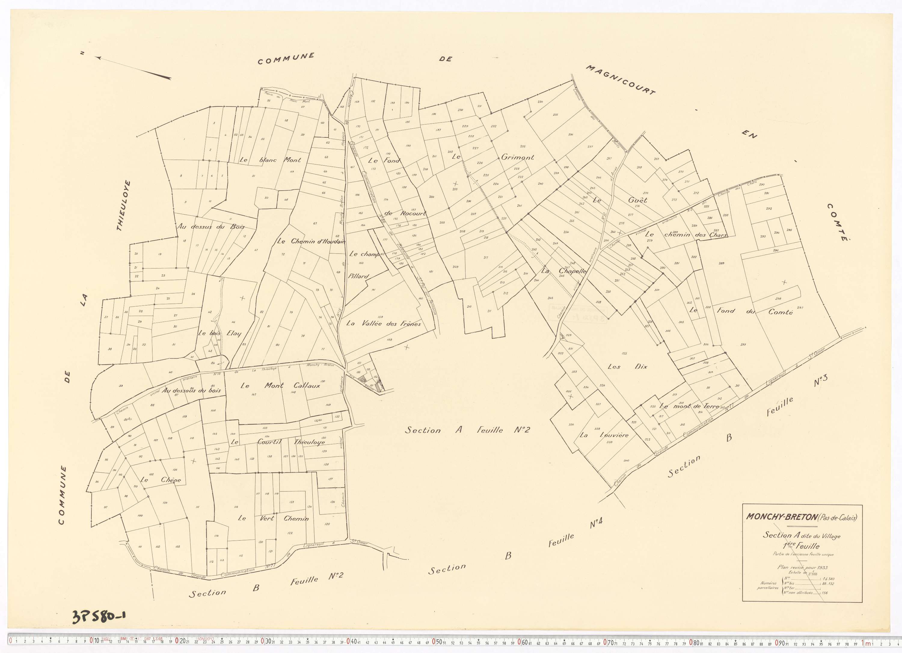 Monchy-Breton - Section A, feuille 1.