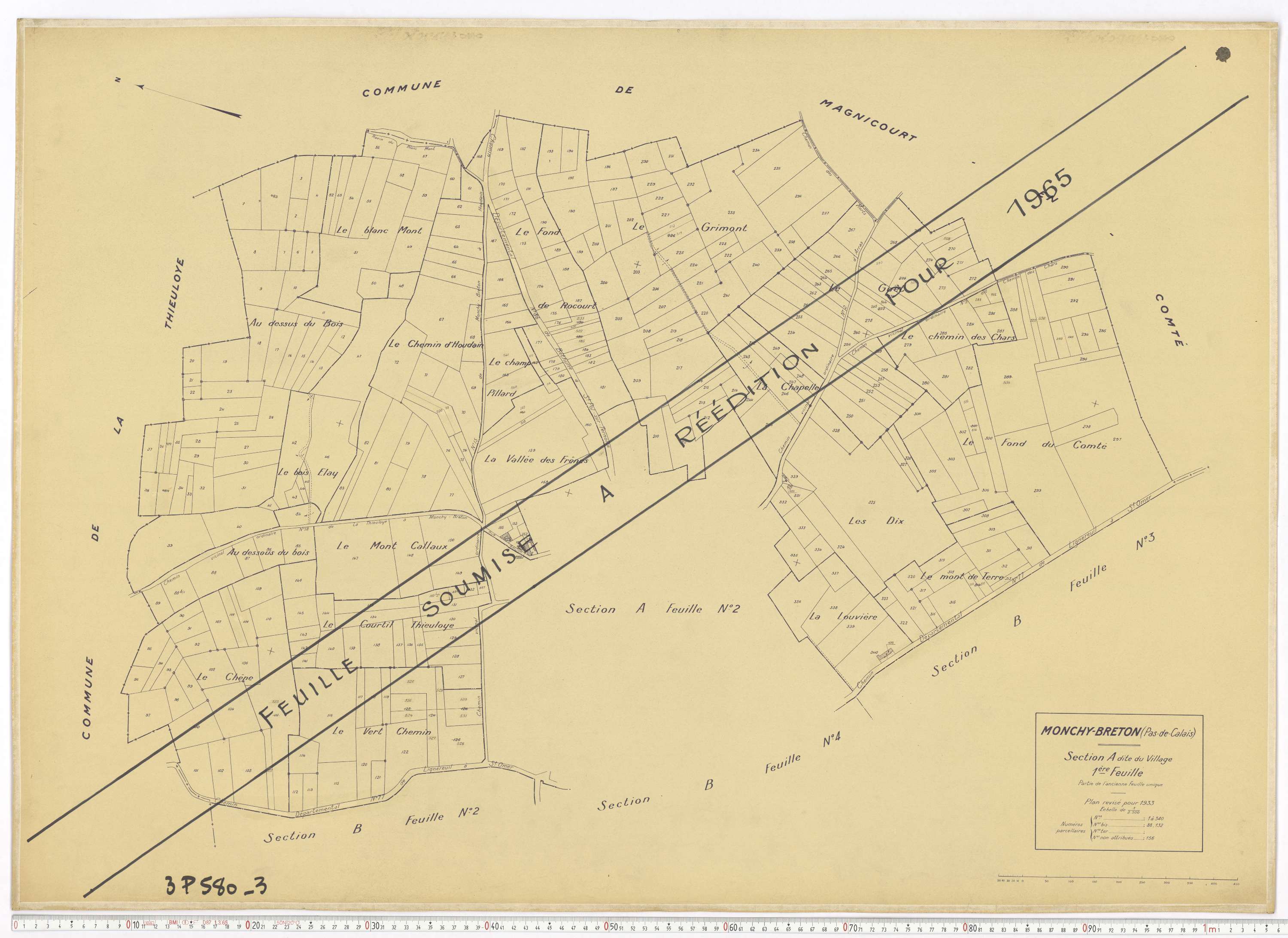Monchy-Breton - Section A, feuille 1.