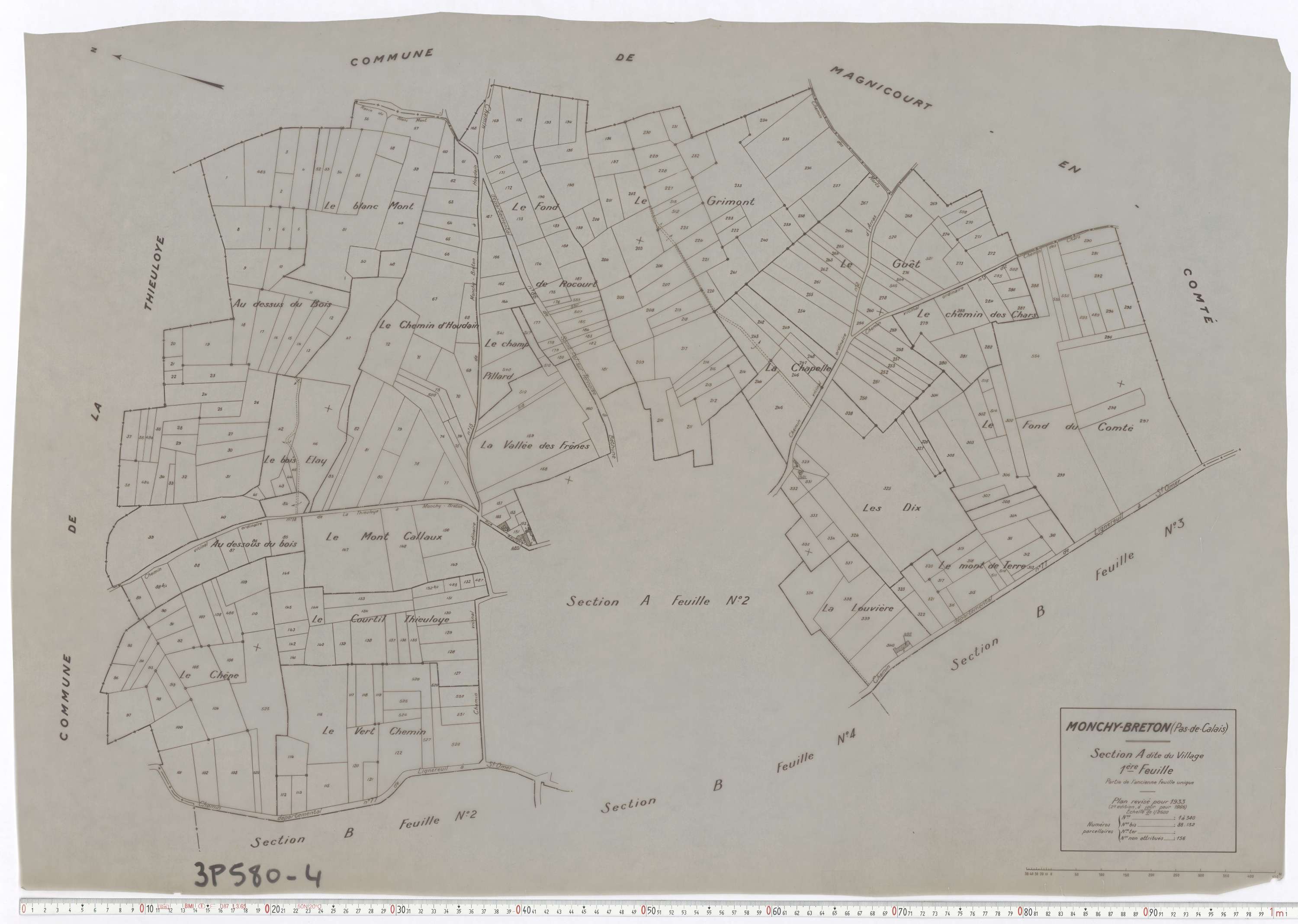 Monchy-Breton - Section A, feuille 1.