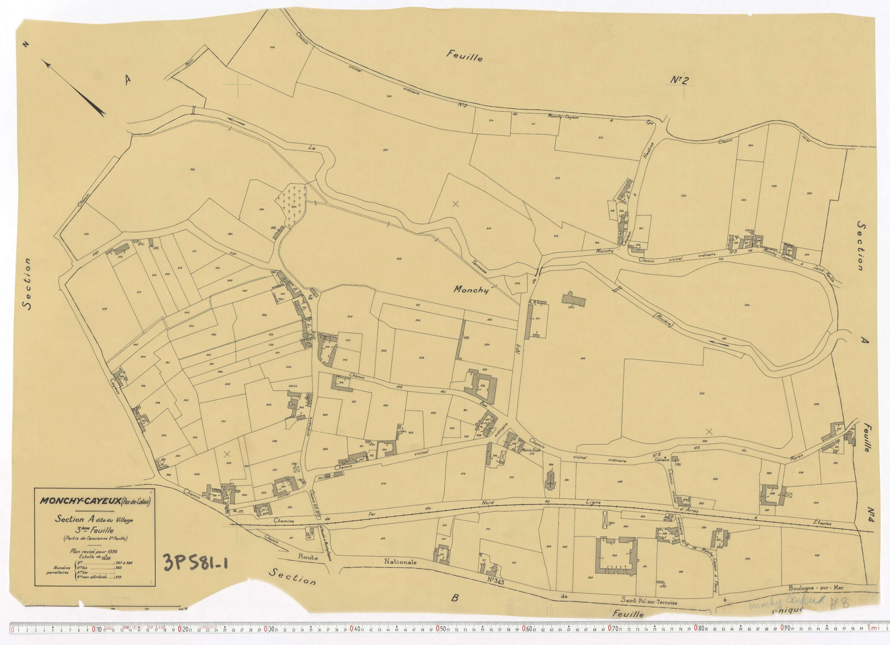 Monchy-Cayeux - Section A, feuille 3.
