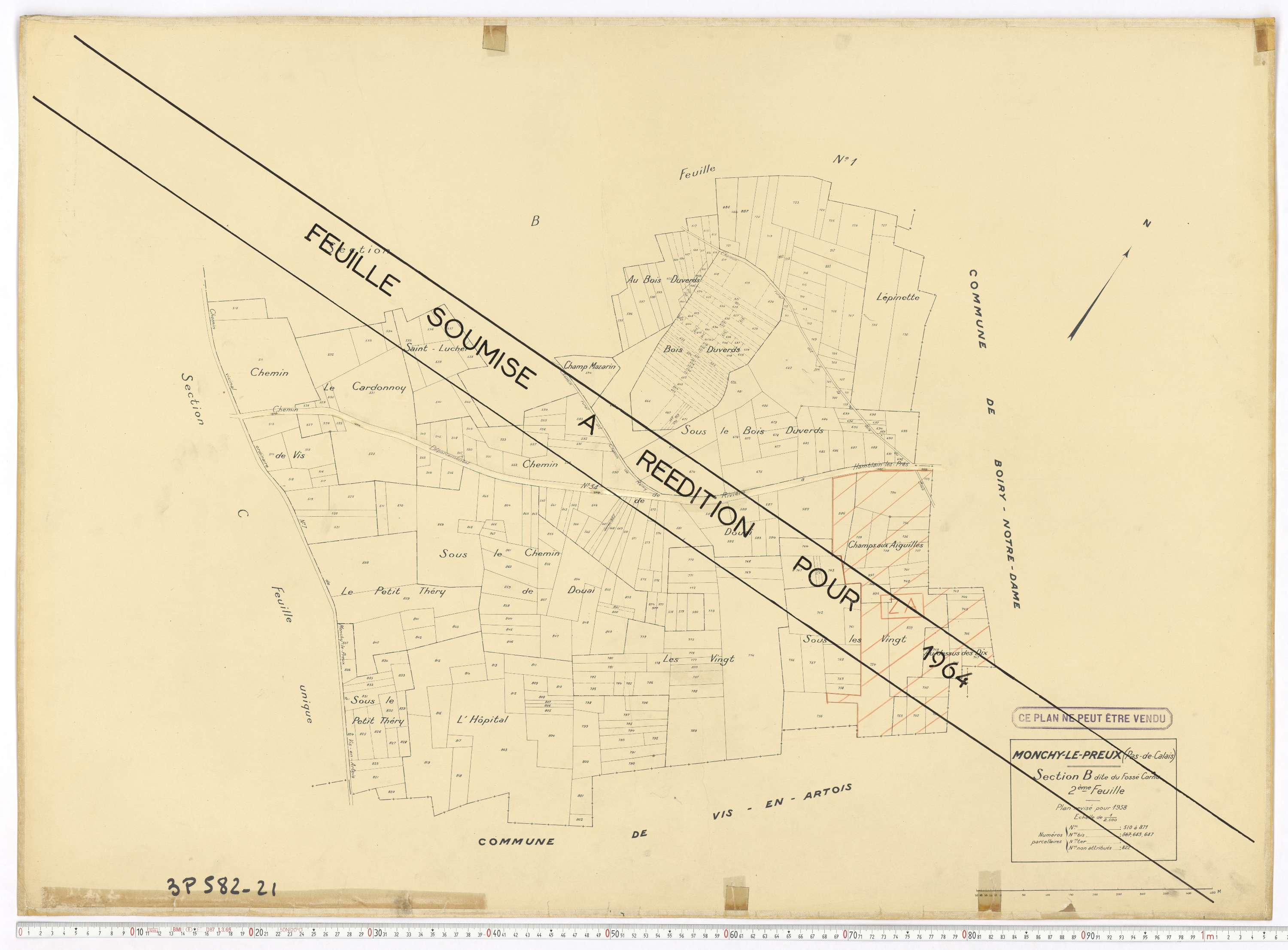 Monchy-le-Preux - Section B, feuille 2.