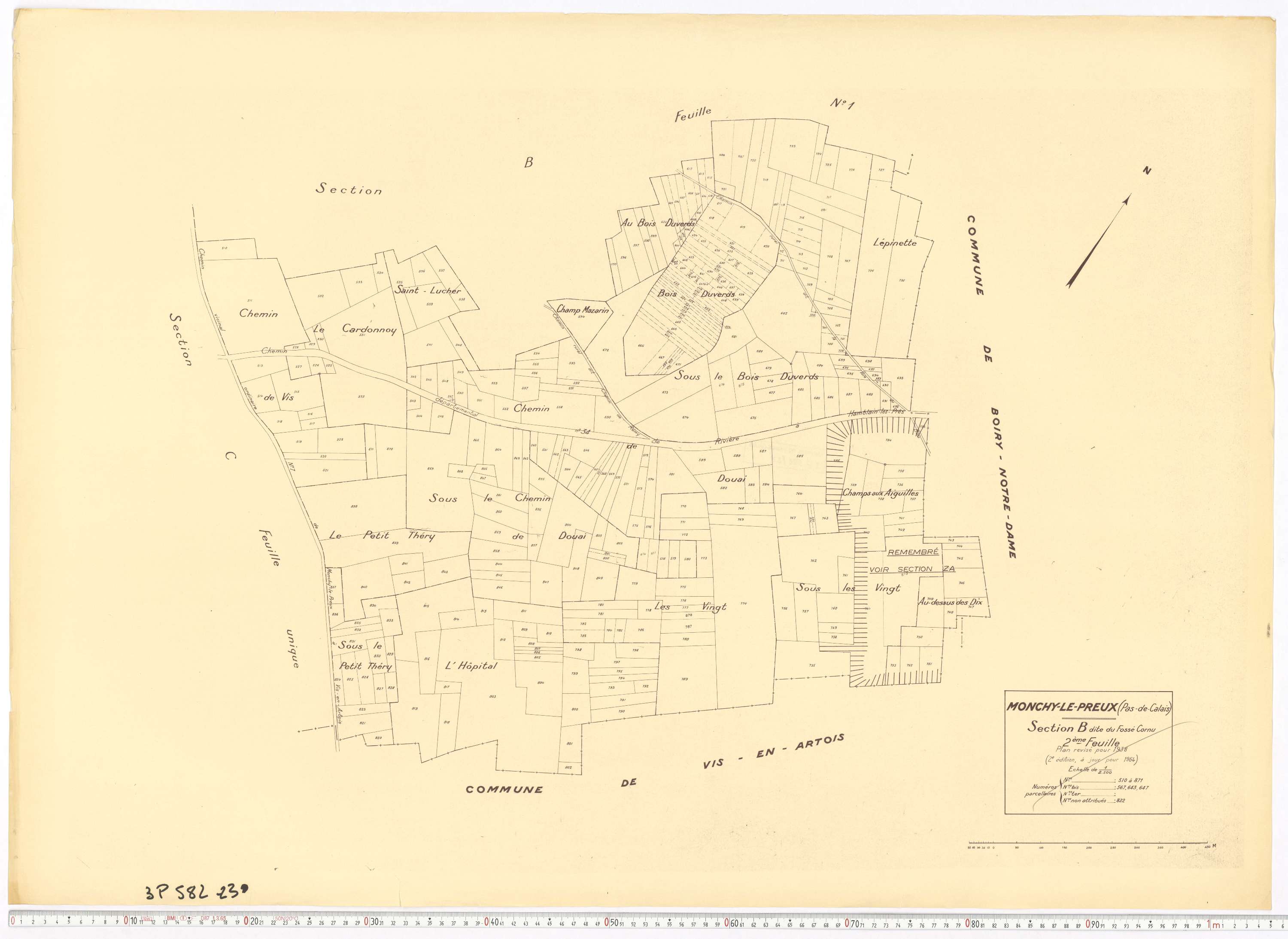 Monchy-le-Preux - Section B, feuille 2.