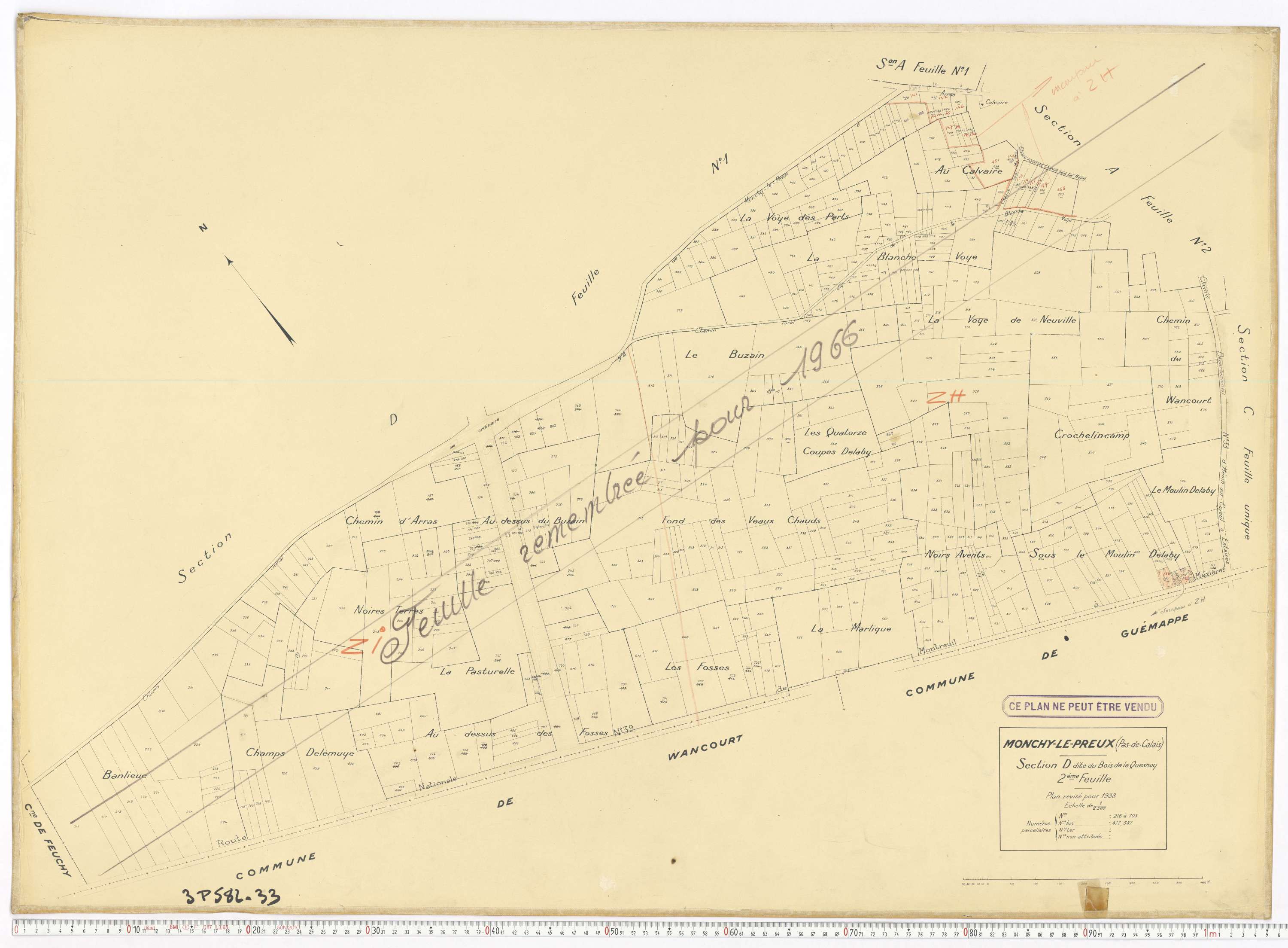 Monchy-le-Preux - Section D, feuille 2.